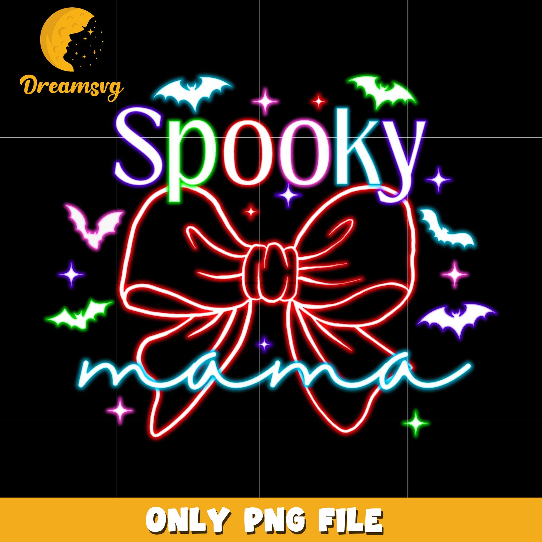 Spooky bowtie neon png, spooky season​ png, halloween pumpkin png