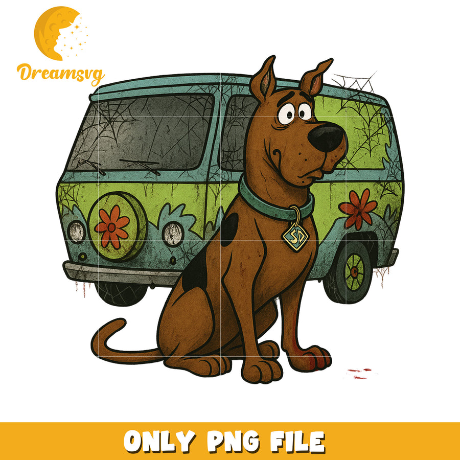 Spooky car and scooby doo png, scary scooby doo png, halloween scooby doo png