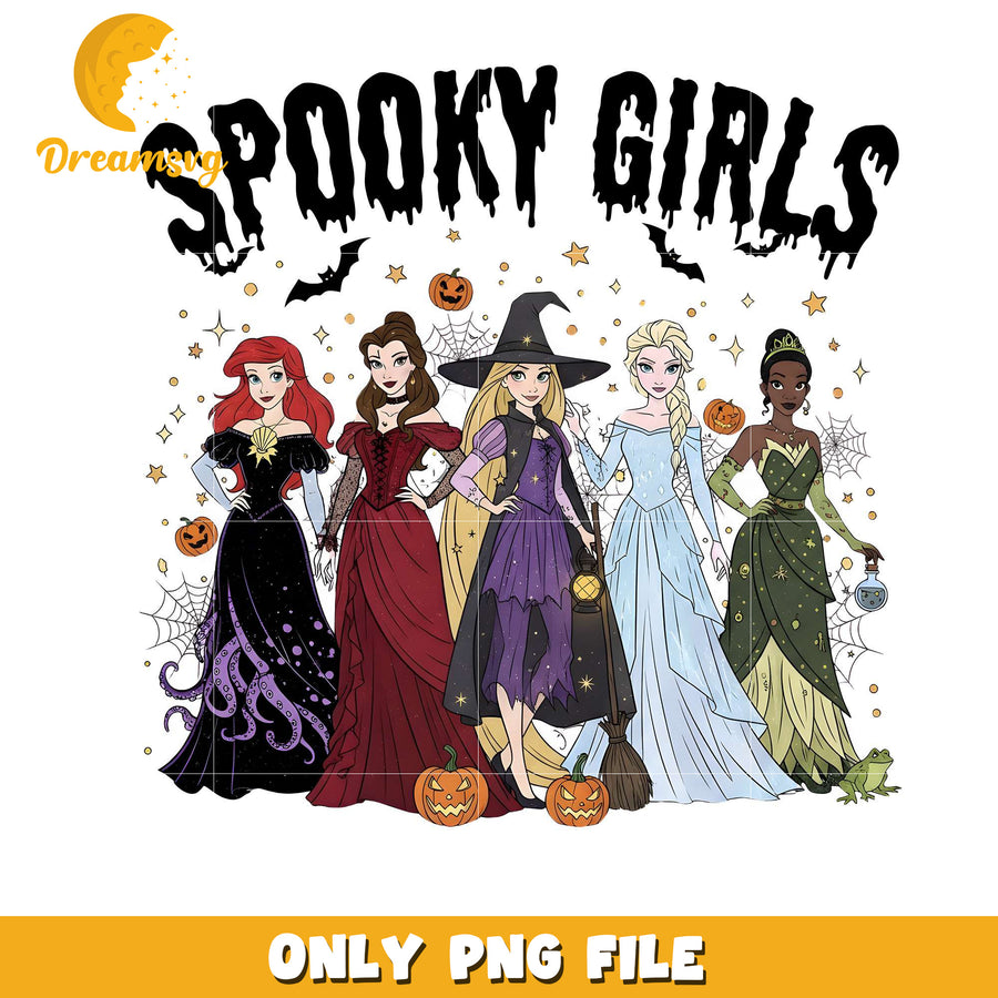 Spooky girls png, halloween characters​ png, halloween design png