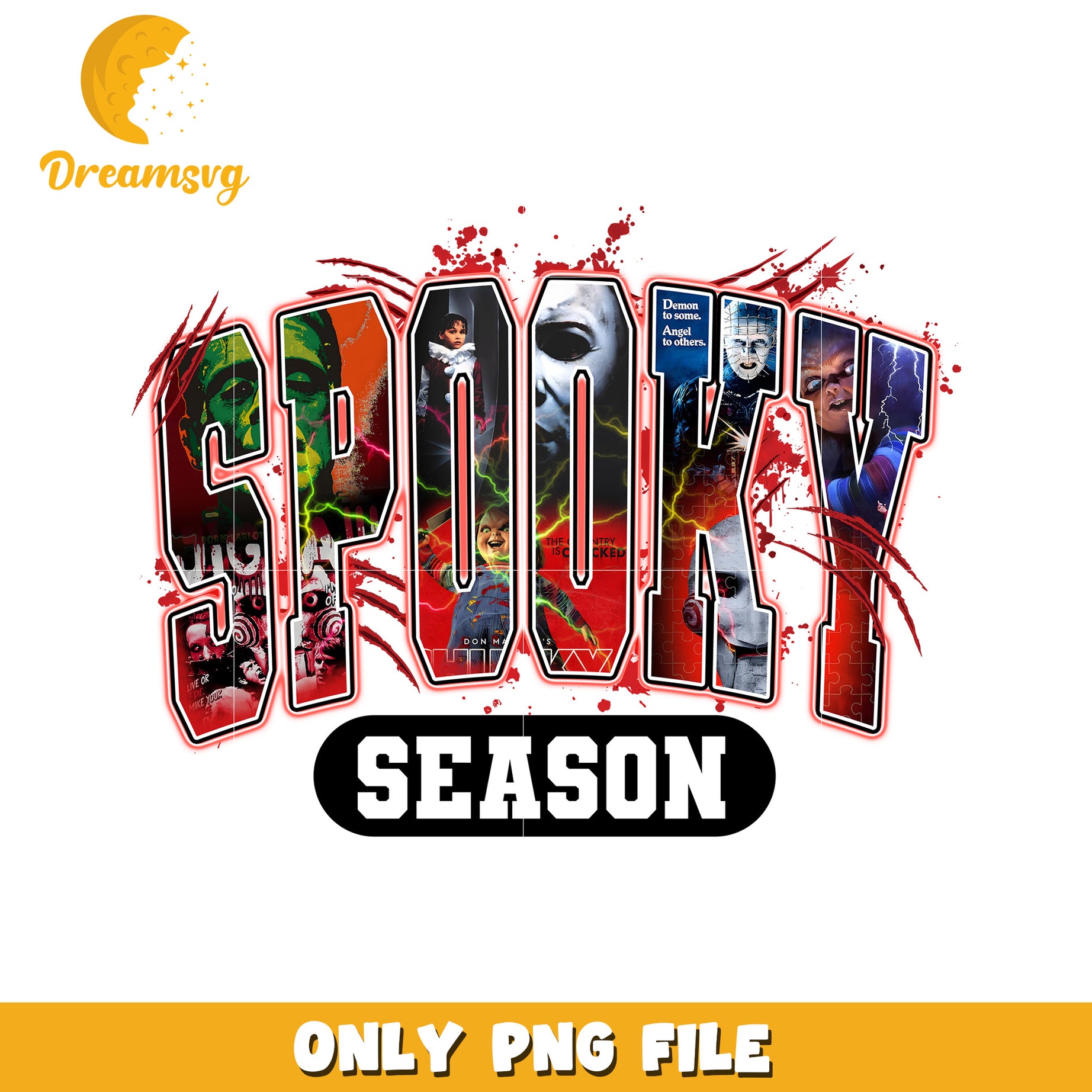 Spooky killers season png, halloween png, halloween cartoon png
