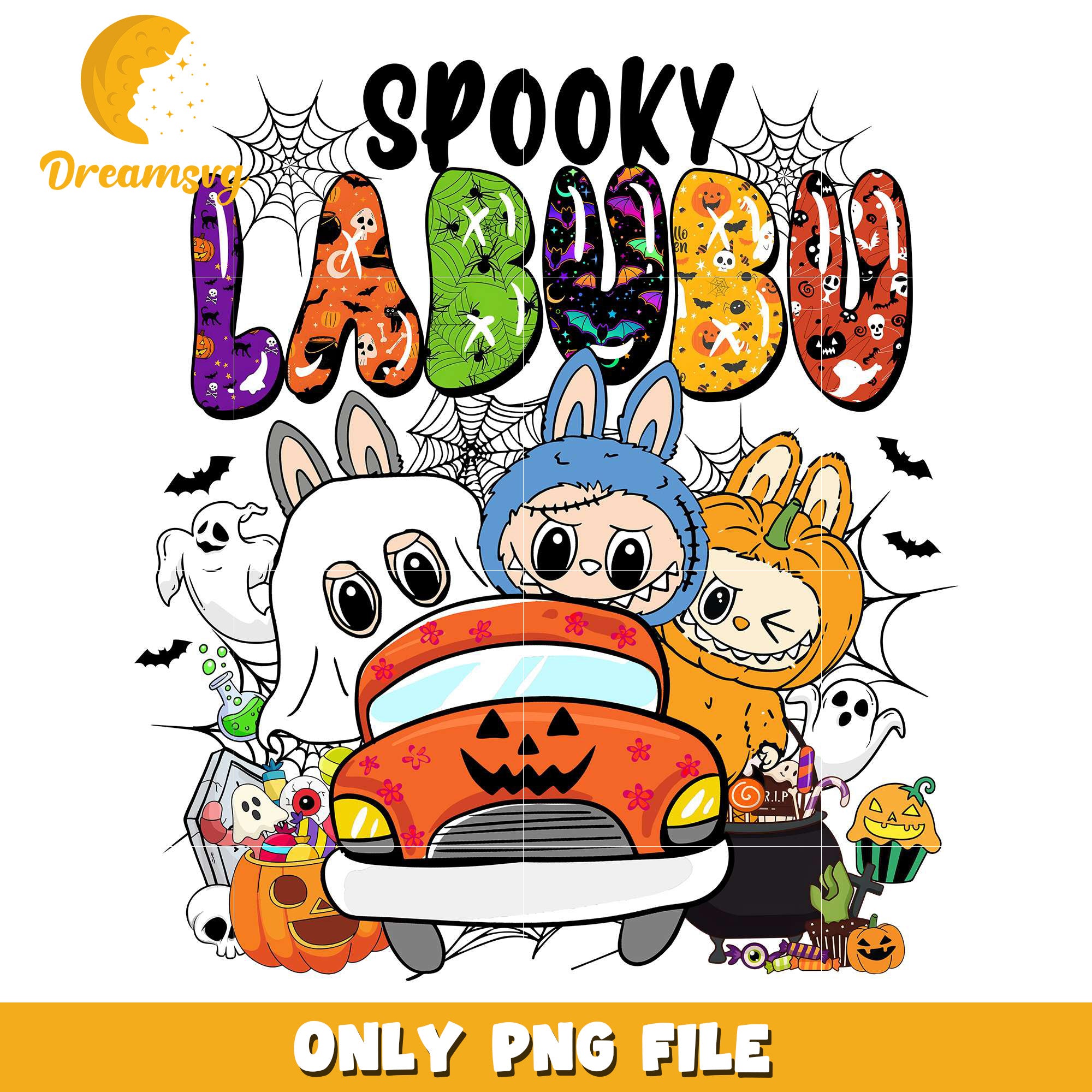 Spooky labubu png, halloween cartoons​ png, halloween movies​ png