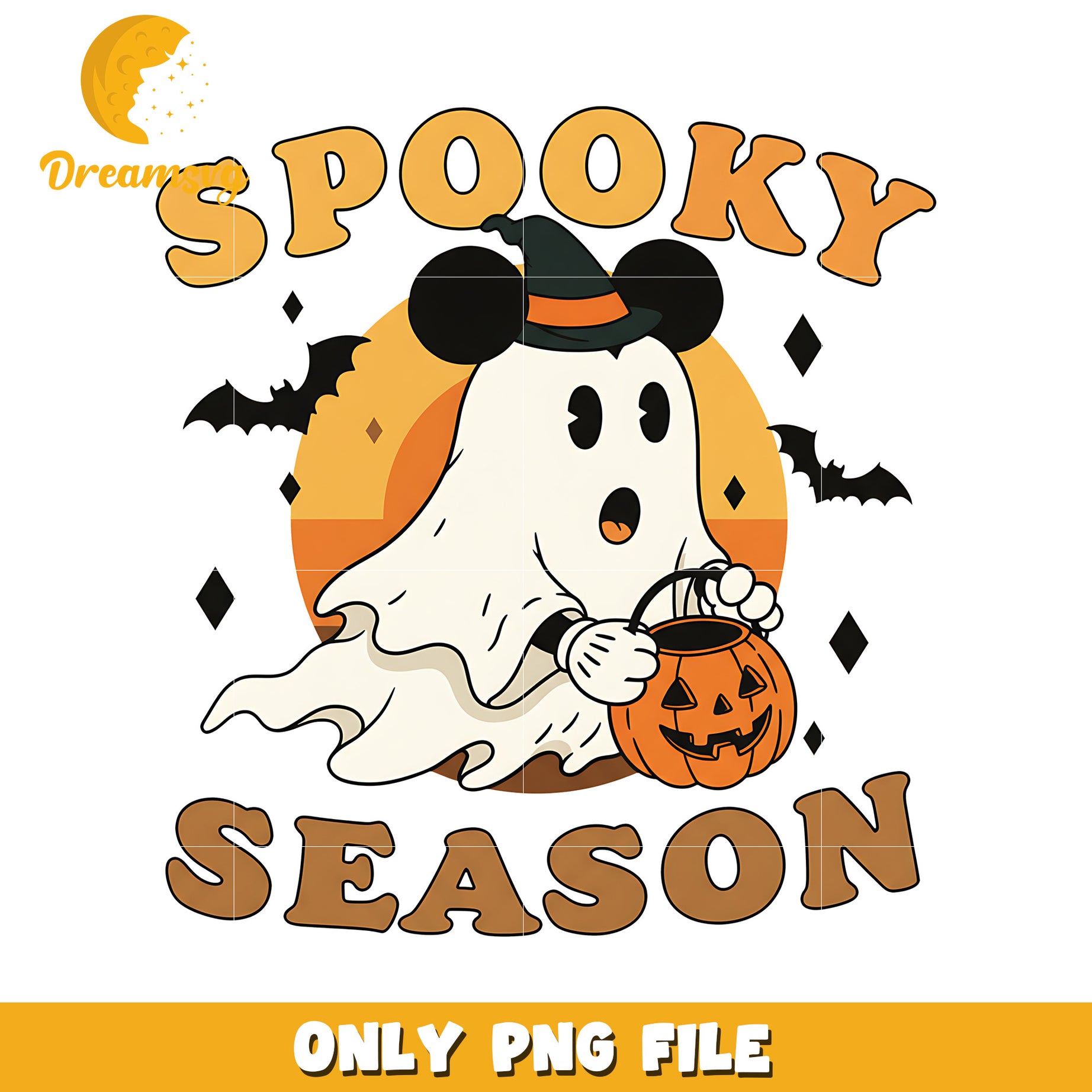 Spooky season design png, halloween wallpaper png, happy halloween png
