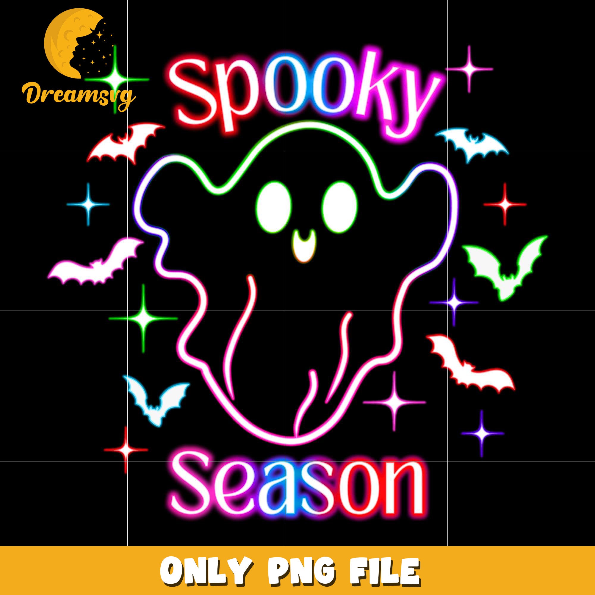Spooky season neon png, spooky season​ png, halloween pumpkin png
