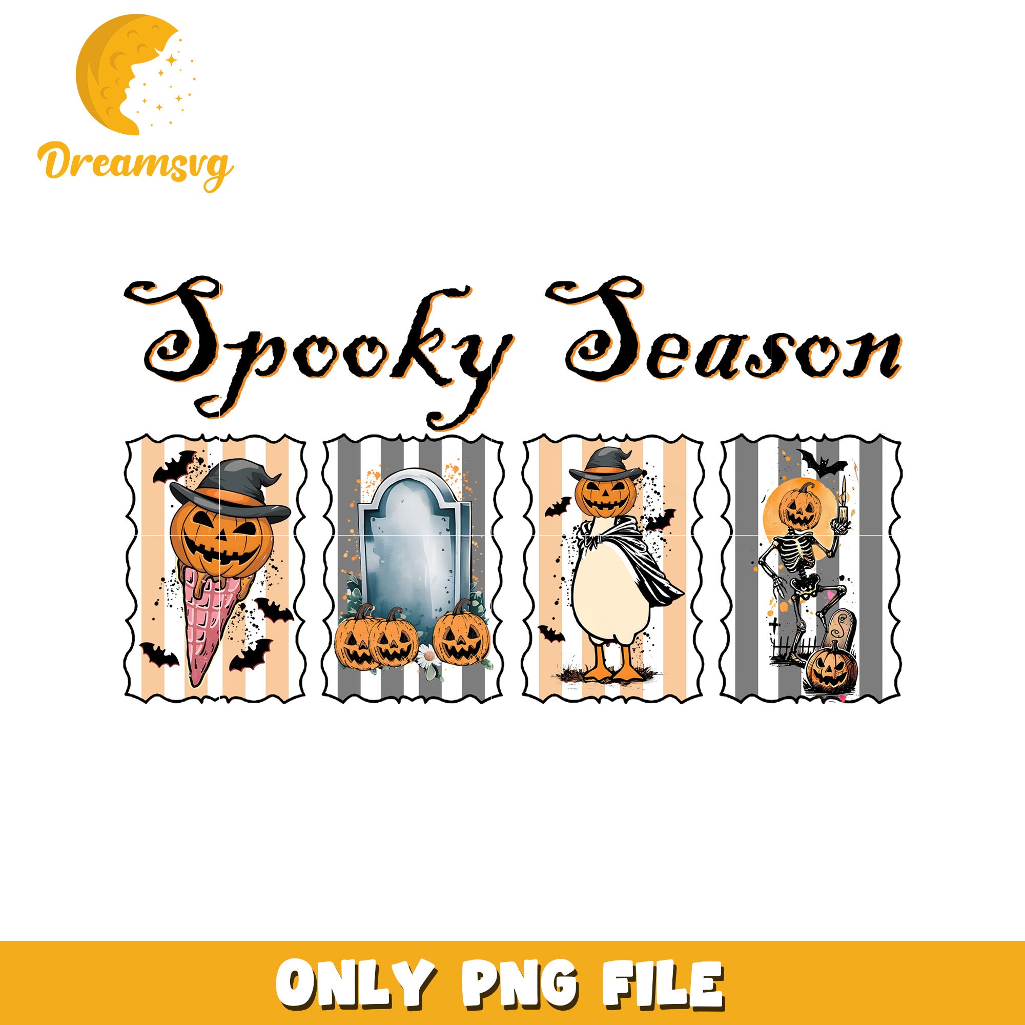Spooky season png, halloween decor png, halloween season​ png