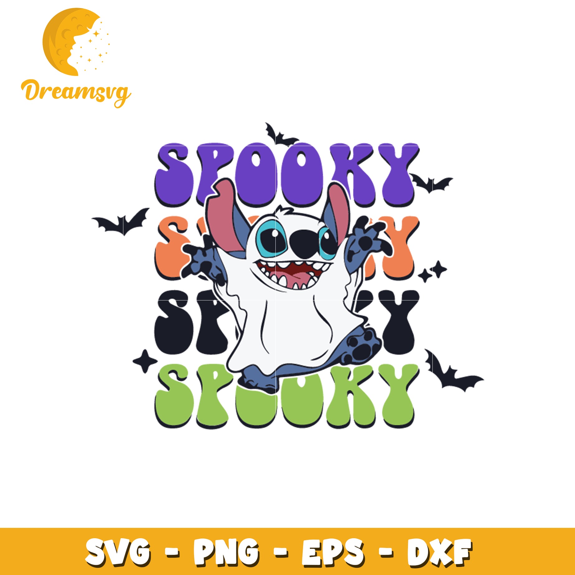 Spooky stitch ghost svg, spooky svg, stitch character svg