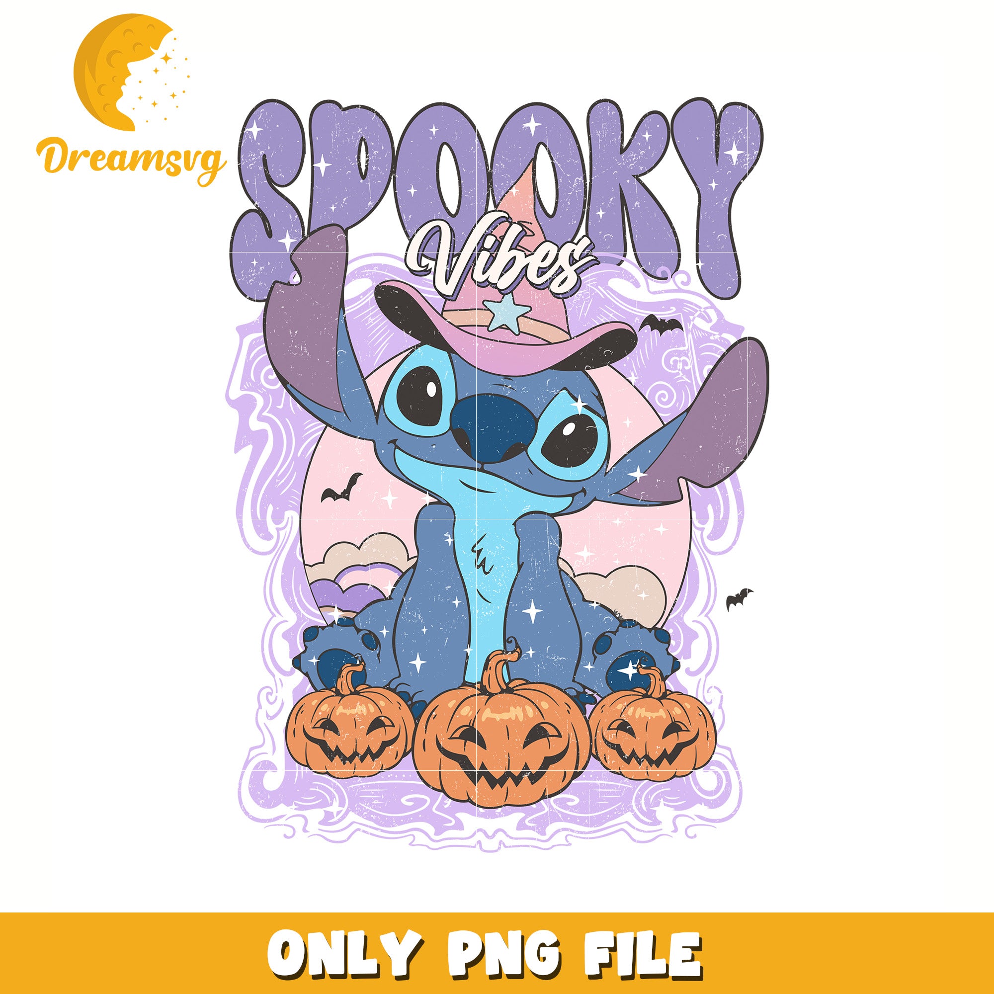 Spooky stitch halloween png, halloween png, trick or treat png