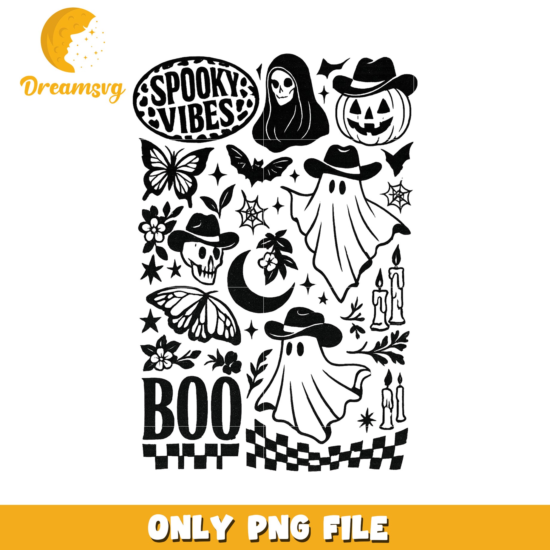 Spooky vibes png, greatest time of the year png, halloween png