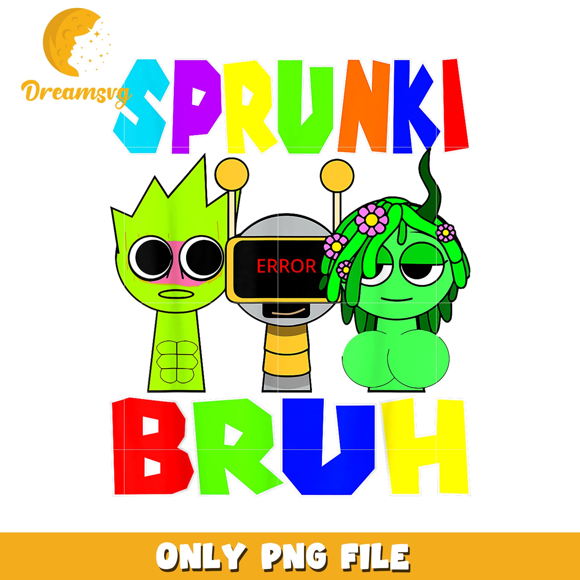 SprunKi Bruh PNG, Cartoon Characters, Digital Download