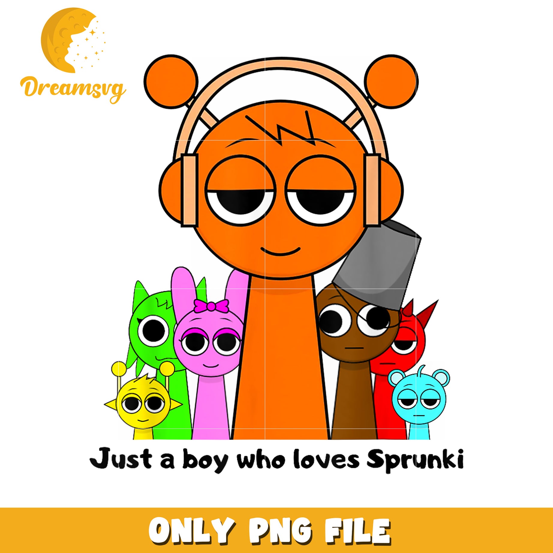 SprunKi PNG Boy & Friends Cartoon Illustration