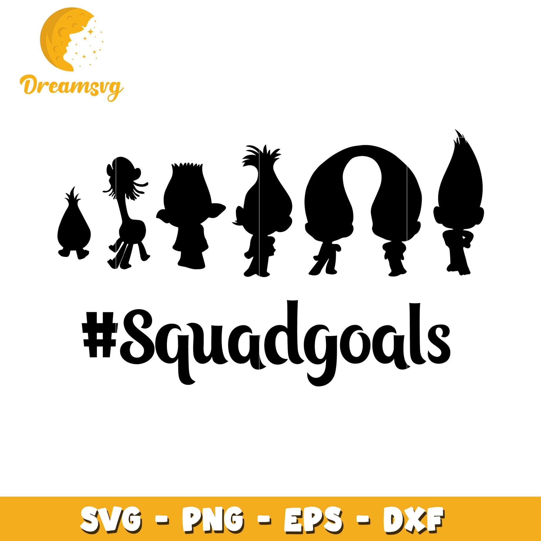 Squad Goals SVG Silhouette Design for Creative Projects Download