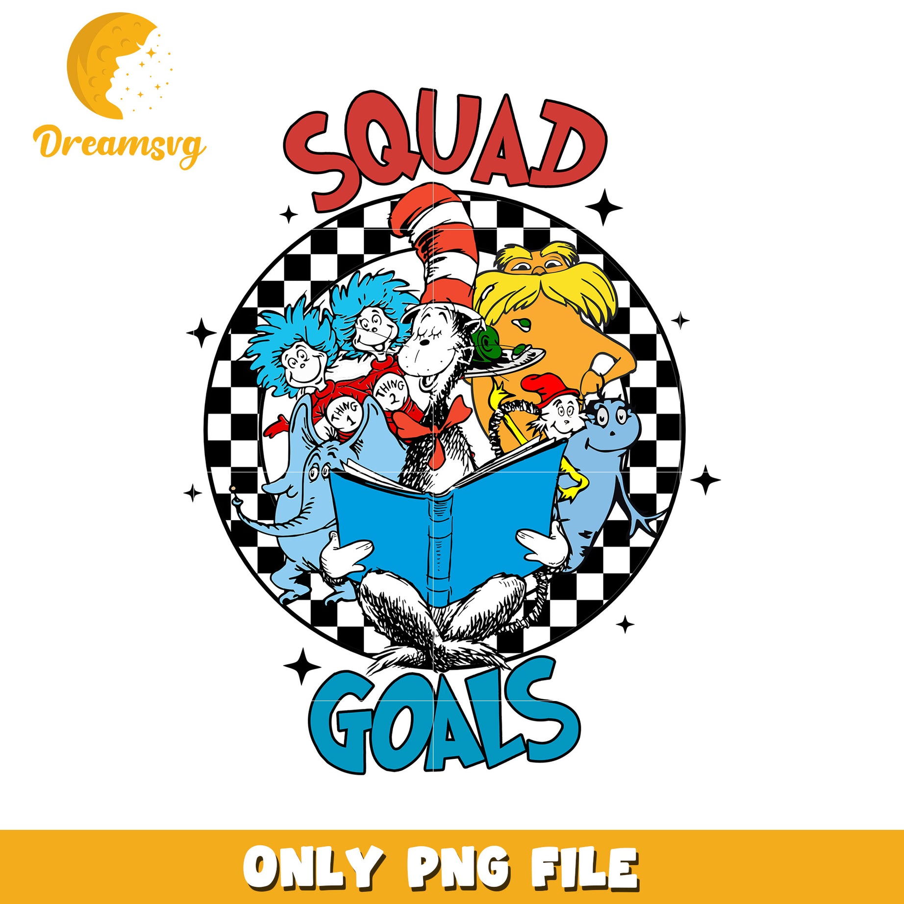 Squad goals dr seuss characters png, dr seuss png, cartoon png