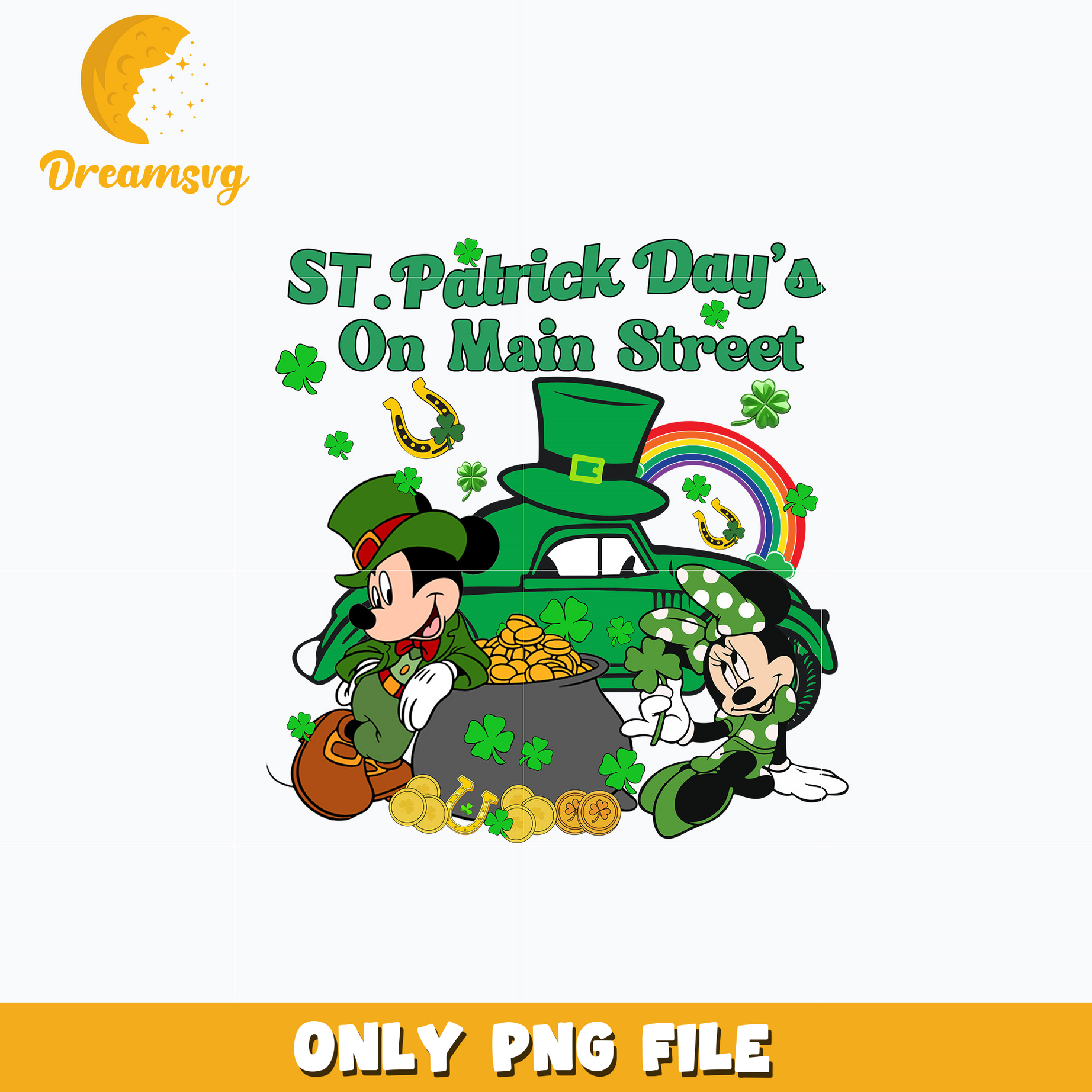 Mickey st. patrick's day on main street png