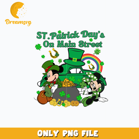 Mickey st. patrick's day on main street png