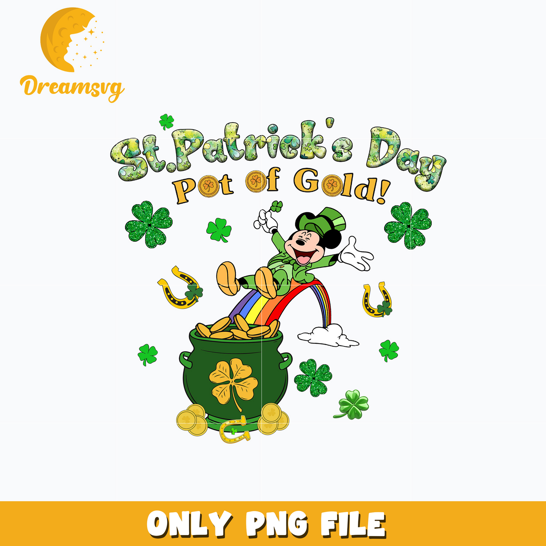 Mickey st. patrick's day pot of gold png