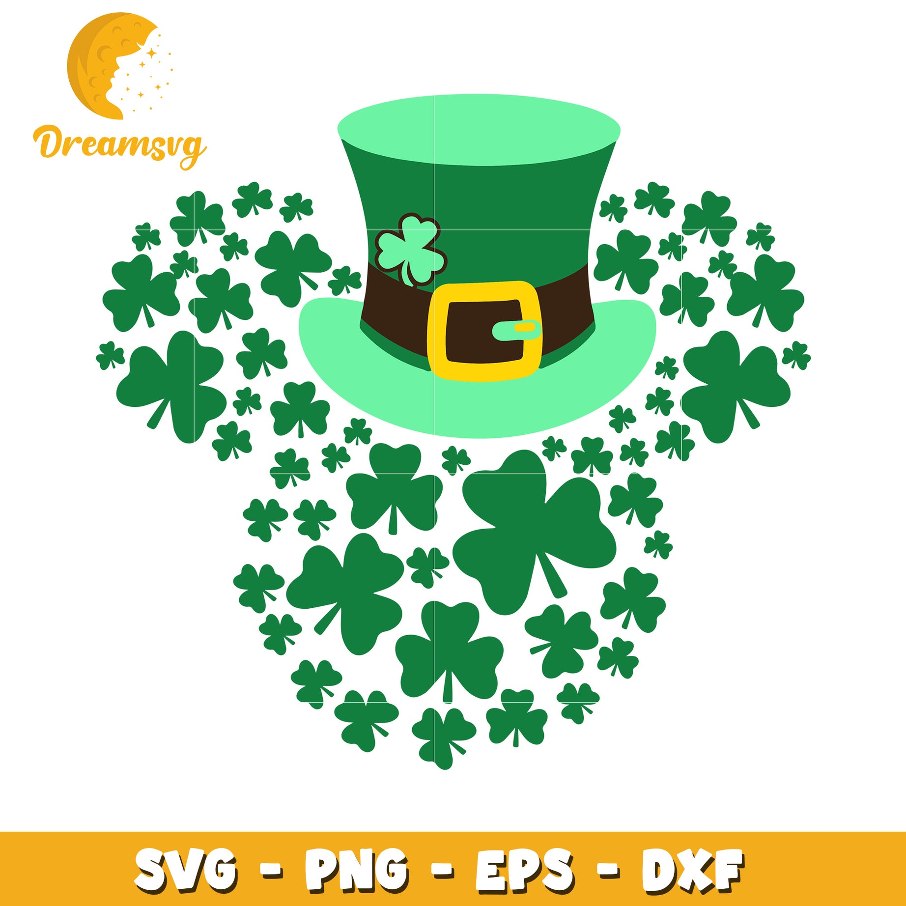 St Patrick's Day Hat and Clover SVG Design for Crafting Projects