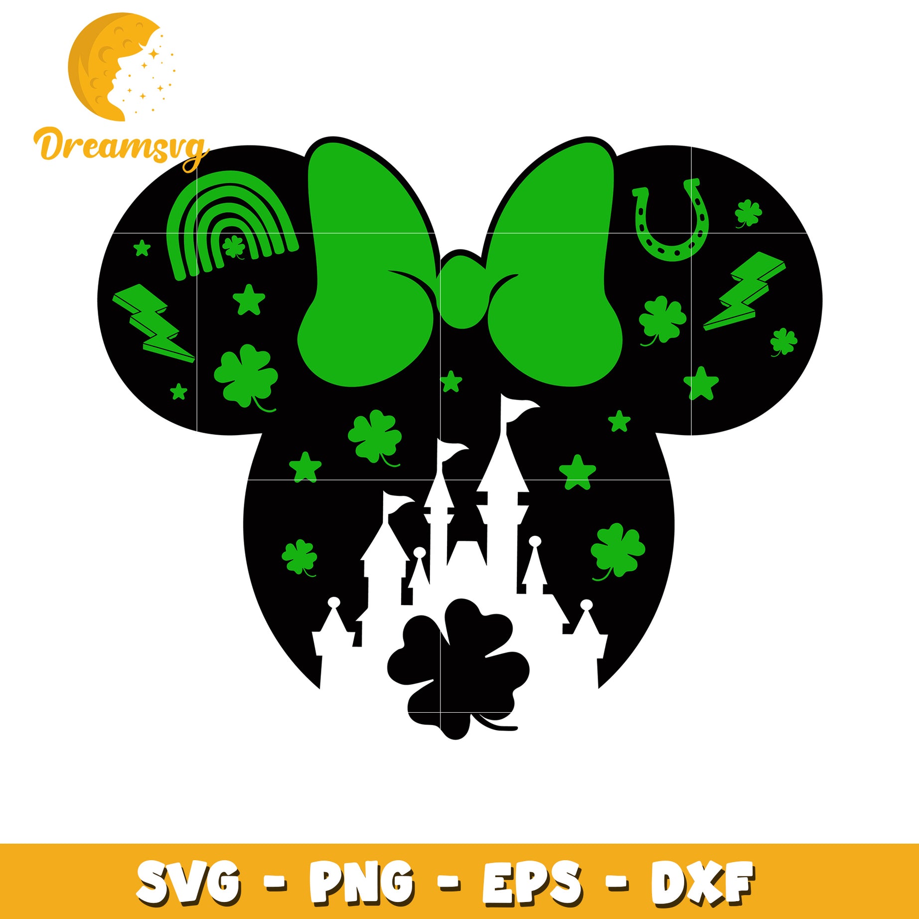 St Patrick's Day Minnie Mouse SVG Clipart for Craft Projects