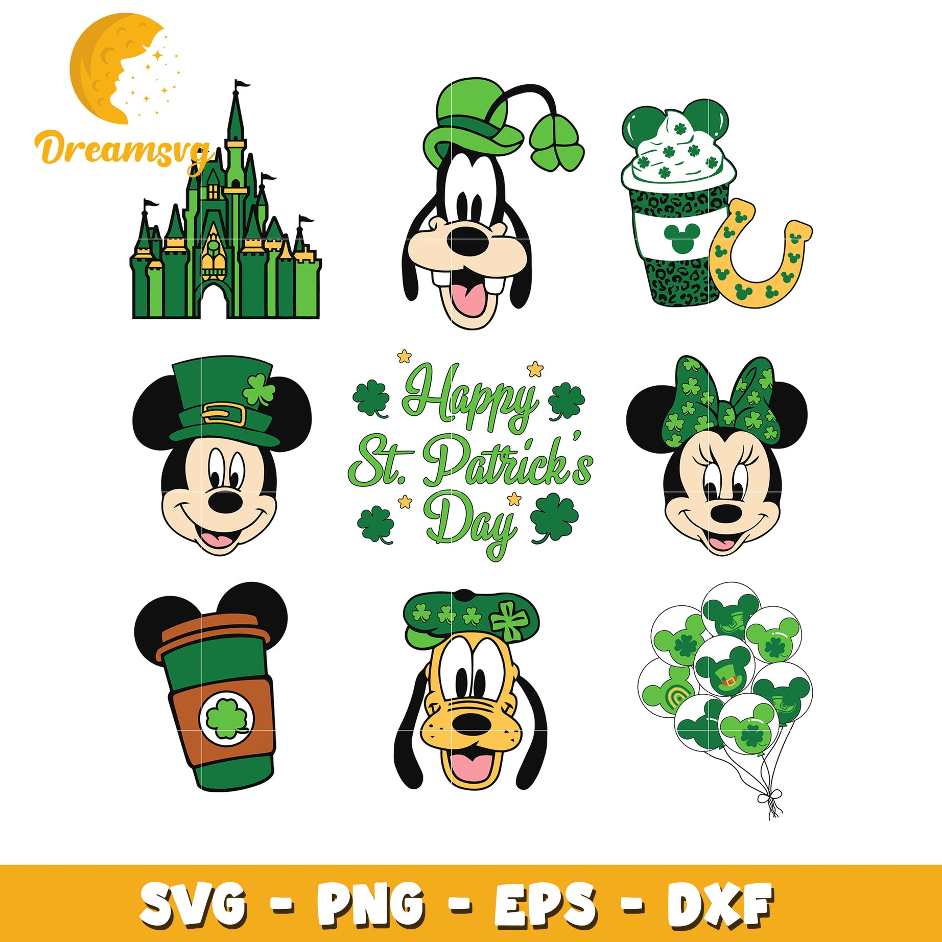 St Patrick's Day SVG Designs Featuring Mickey and Friends Collection