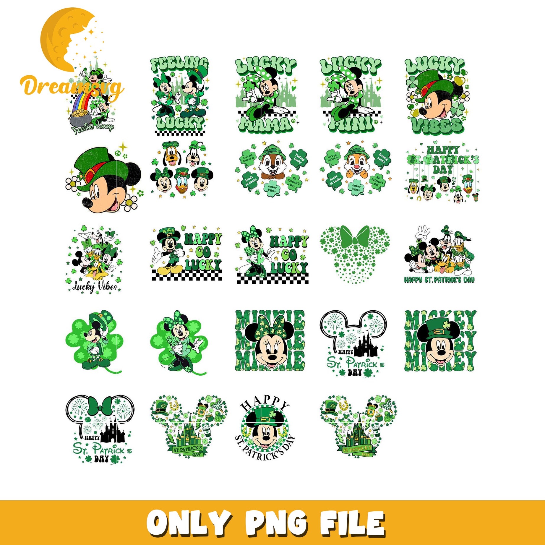 St Patricks Day Disney PNG Bundle