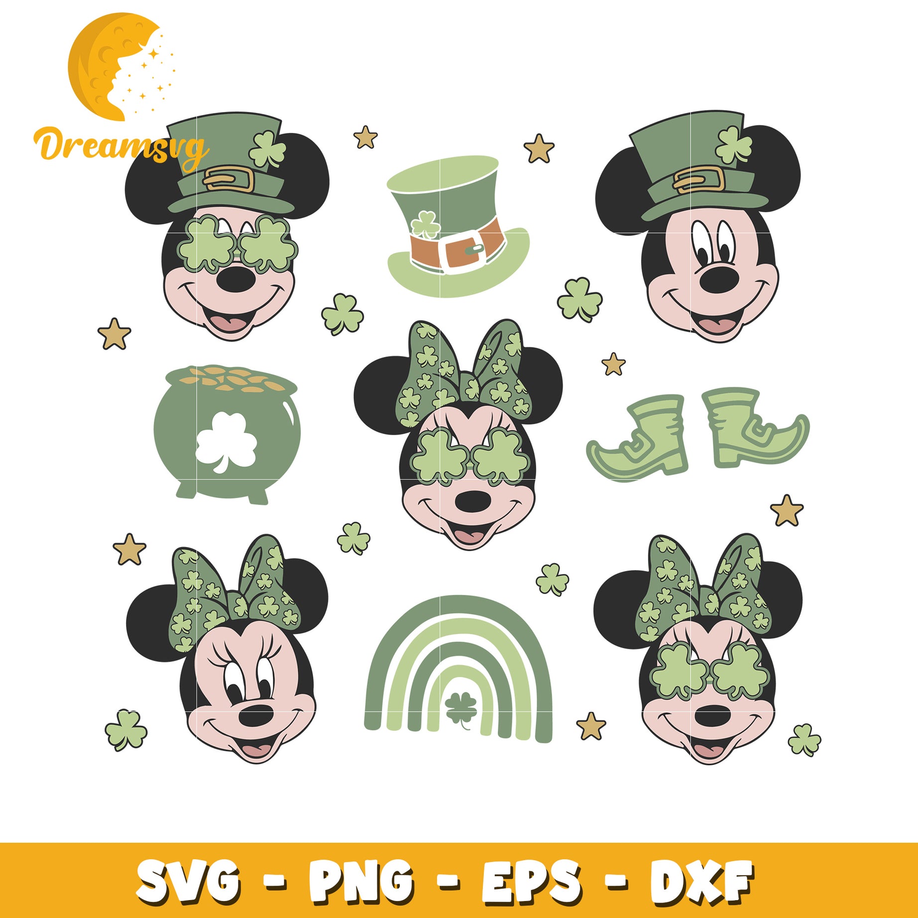 St Patricks Day Mickey Minnie SVG Bundle