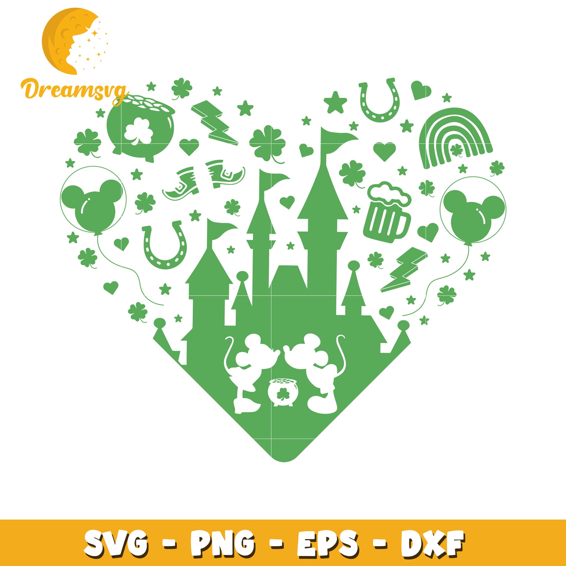 St Patricks Day Mickey Mouse Castle SVG