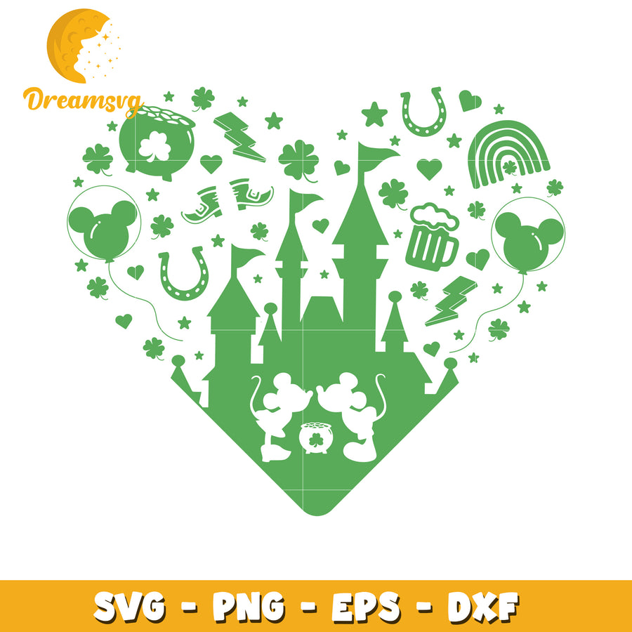 St Patricks Day Mickey Mouse Castle SVG