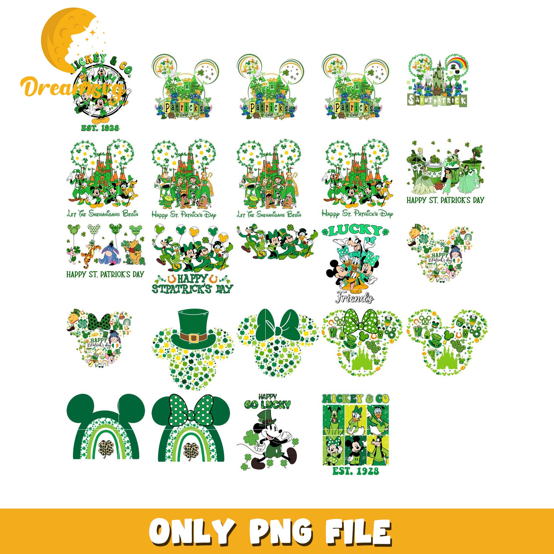 St Patricks Day Mickey PNG Bundle