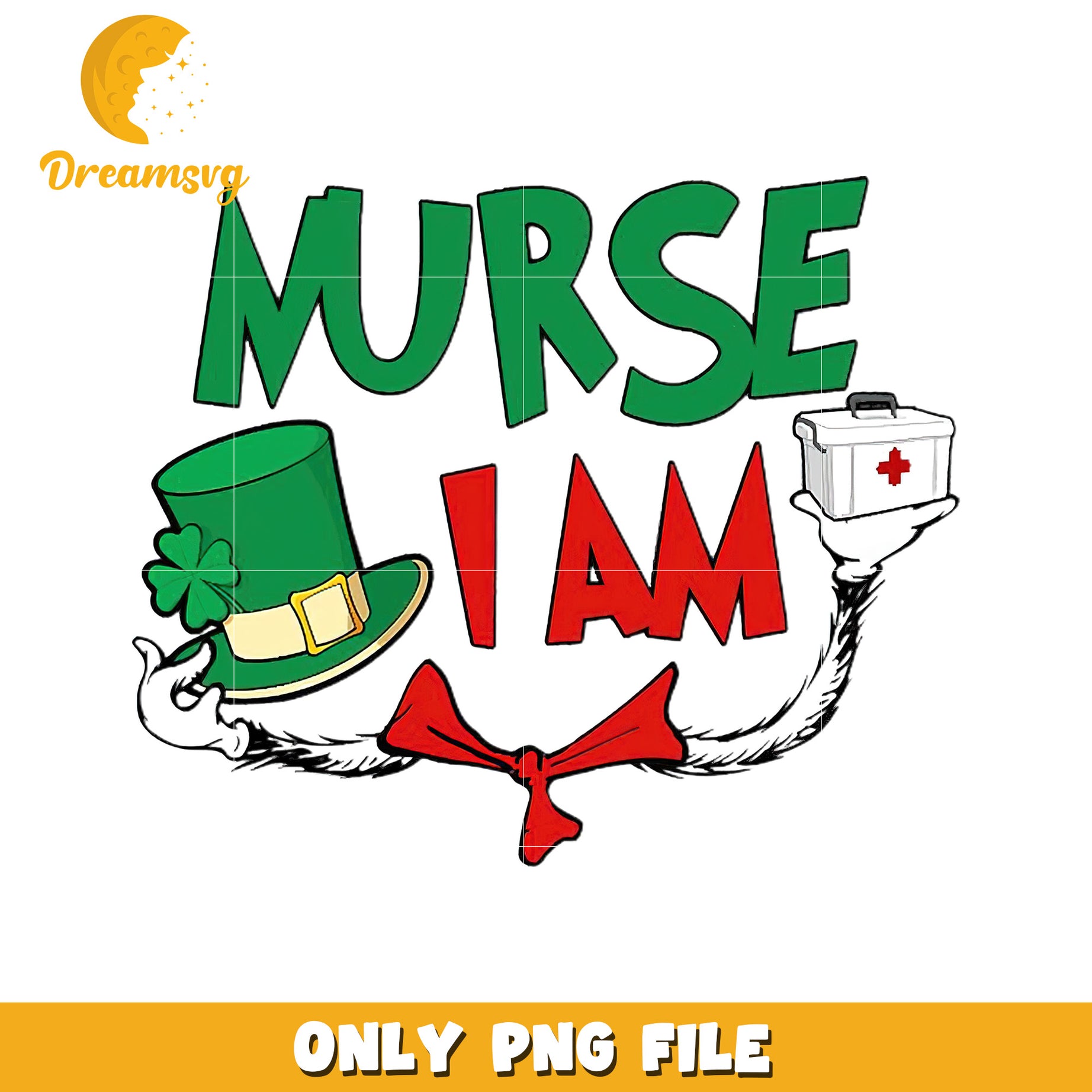 St Patricks Day Nurse PNG Design