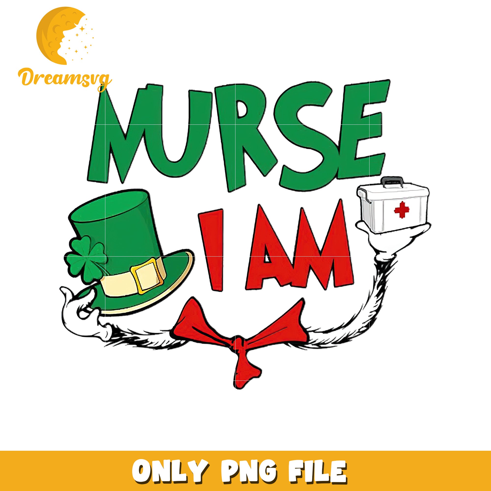 St Patricks Day Nurse PNG Design
