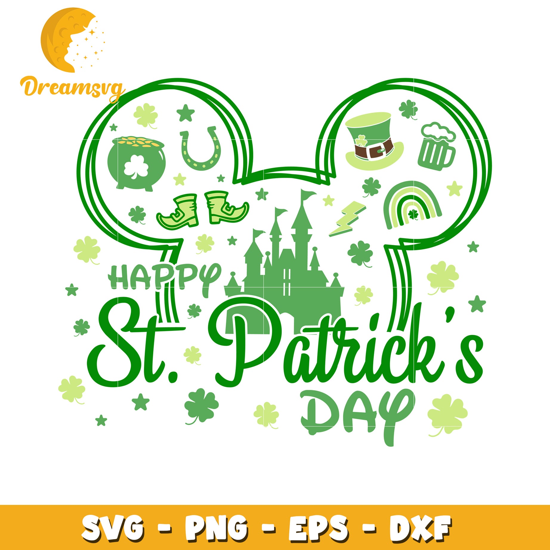 St Patricks Day SVG Mickey Mouse Design