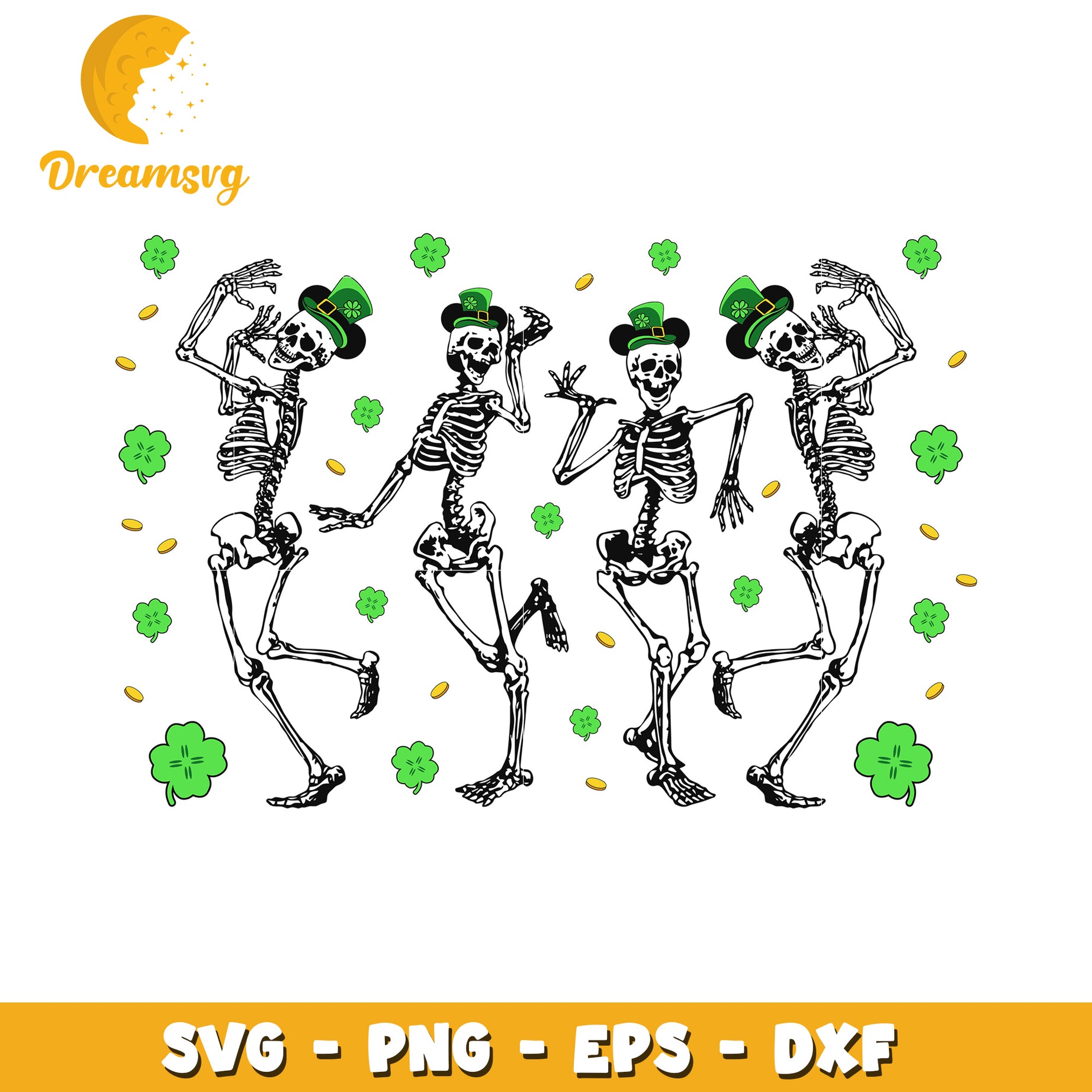 St Patricks Day Skeletons SVG PNG EPS DXF