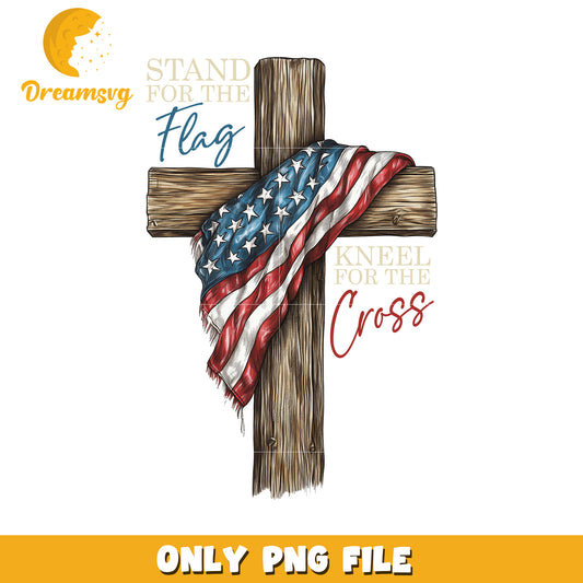 Stand for the flag kneel for the cross png, patriotic faith png, america pride png