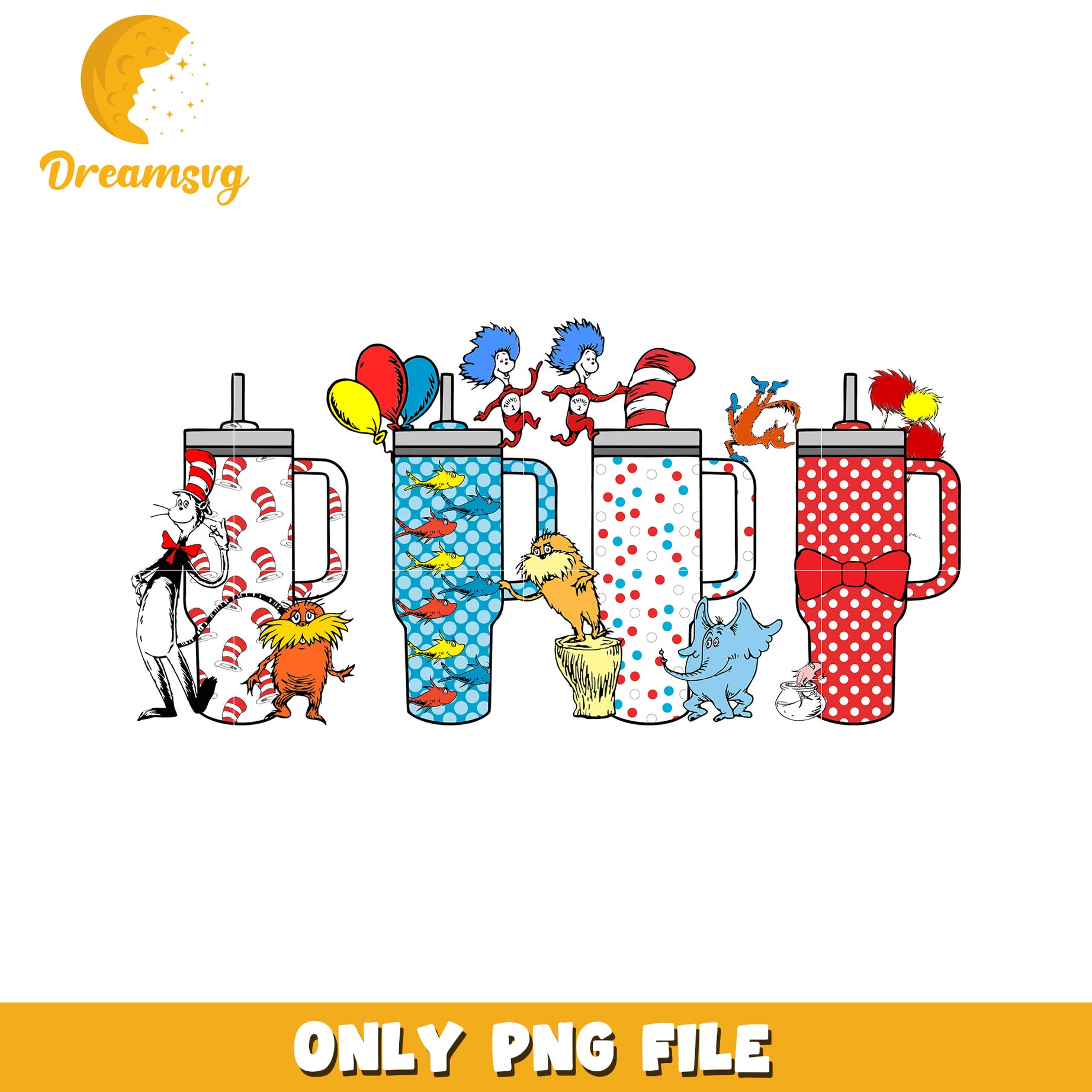 Stanley tumbler Dr Seuss png, dr seuss  png, stanley tumbler png