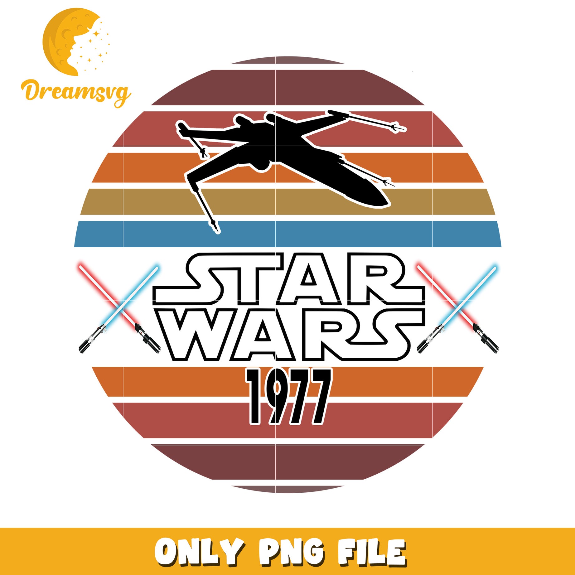 Star Wars 1977 Retro PNG Design