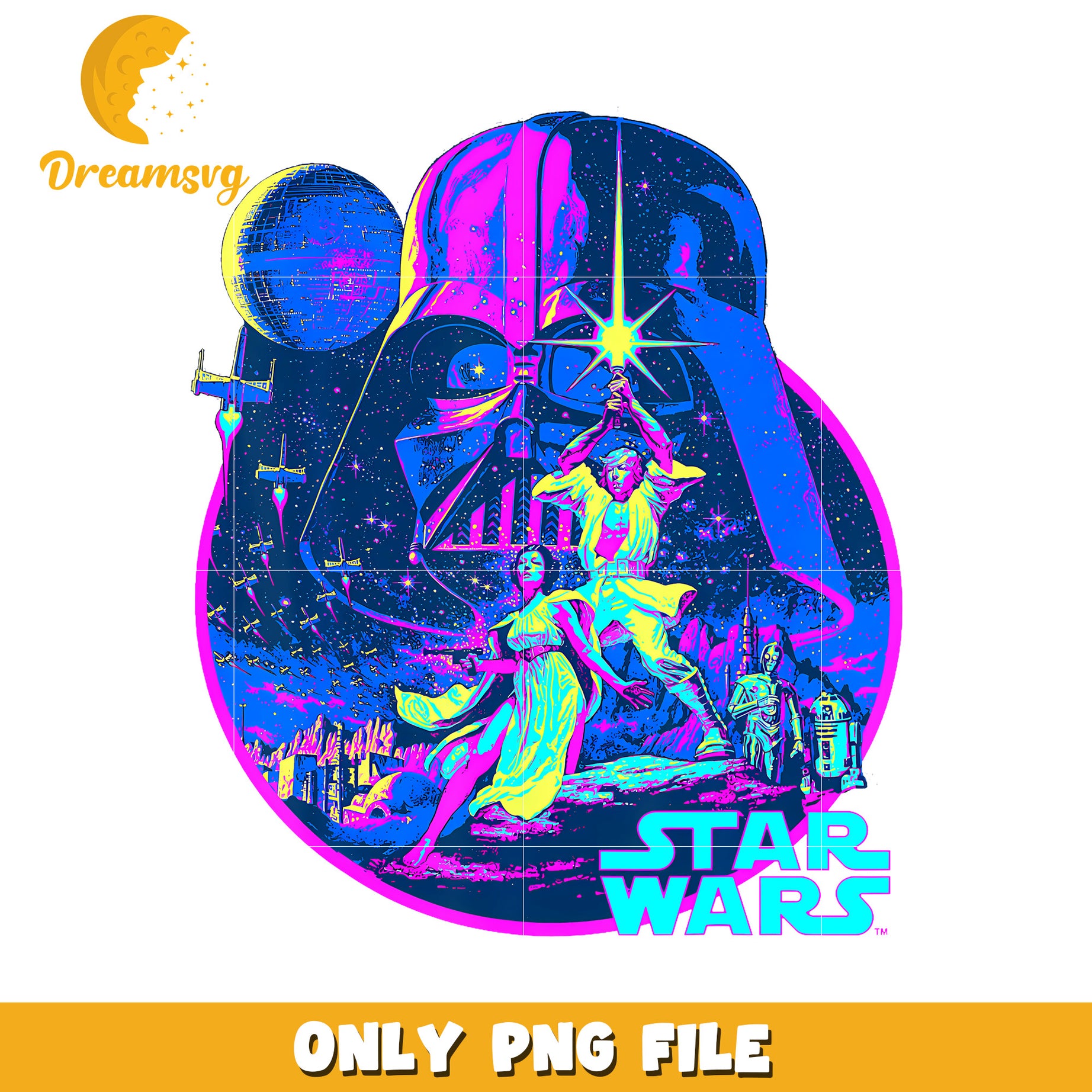 Star Wars Classic Bright Neon png, funny images png,  star wars png