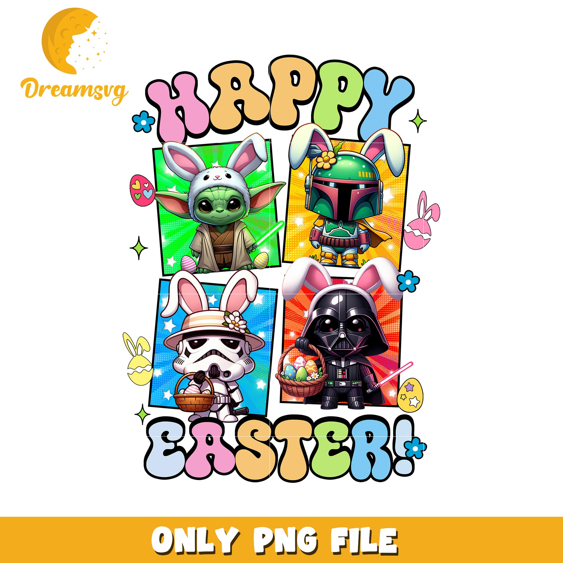 Star Wars Easter Bunny PNG Design