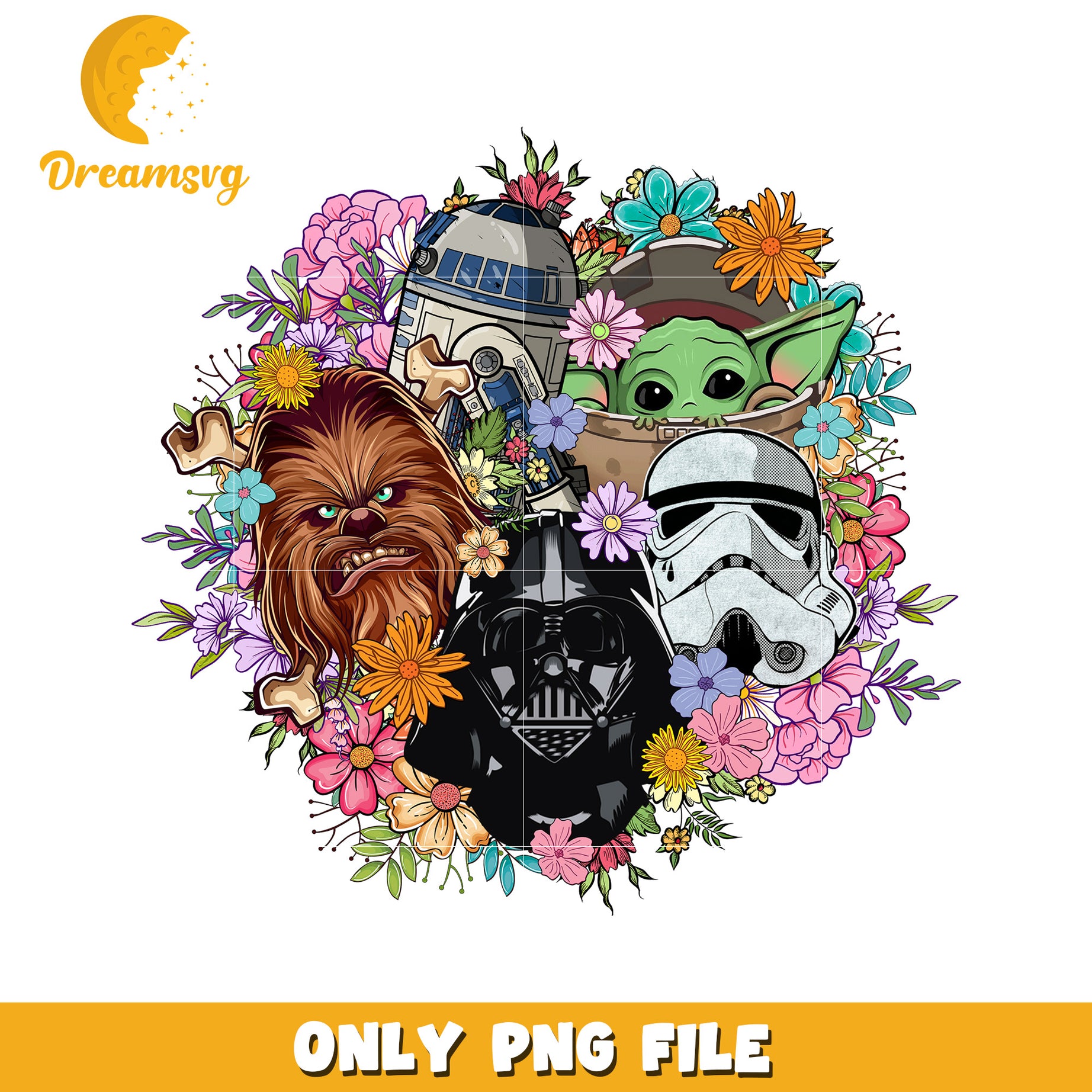 Star Wars Floral PNG Sublimation