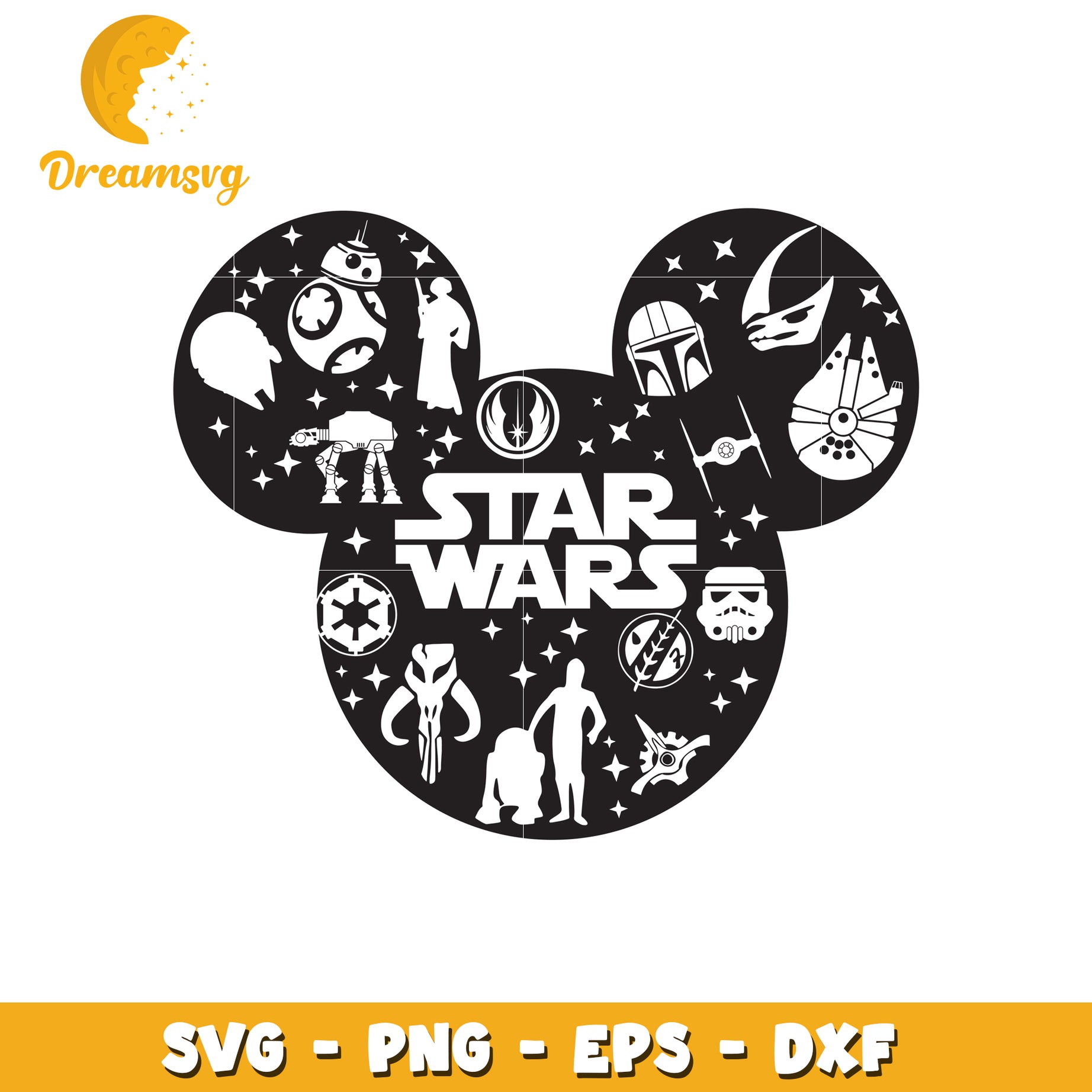 Star Wars Mickey SVG Cut File