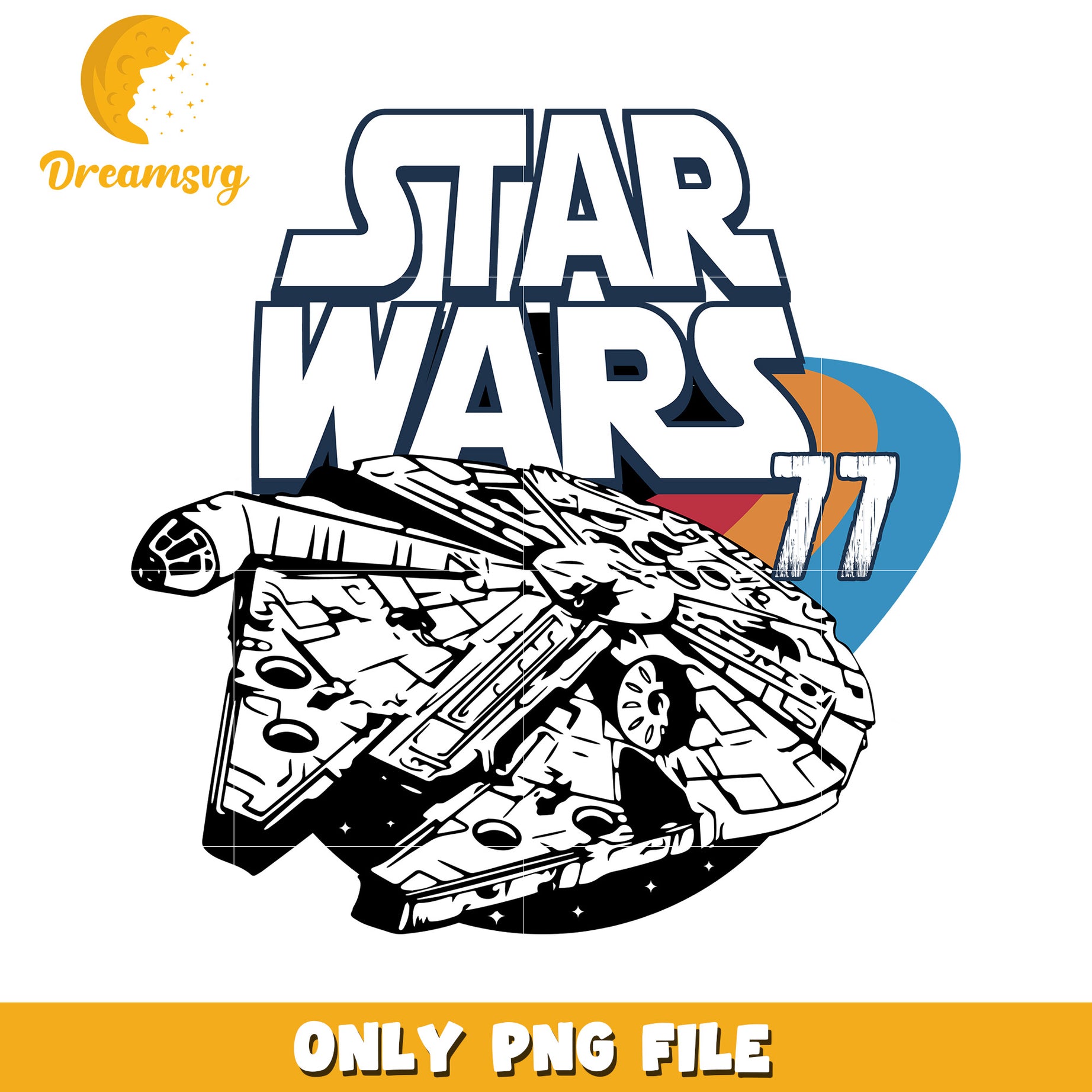 Star Wars Millennium Falcon PNG Graphic for Fans