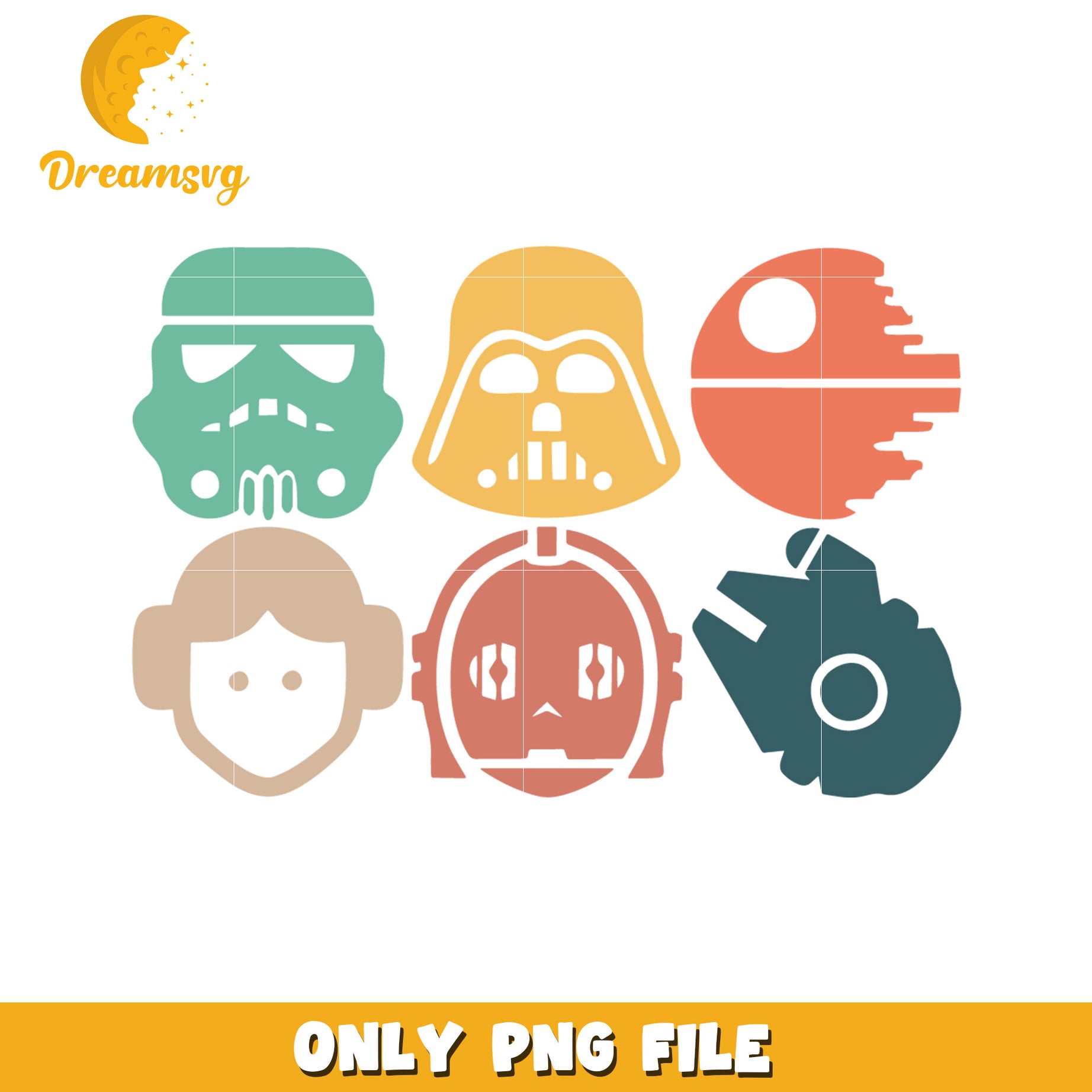 Star Wars PNG Icons Retro Set