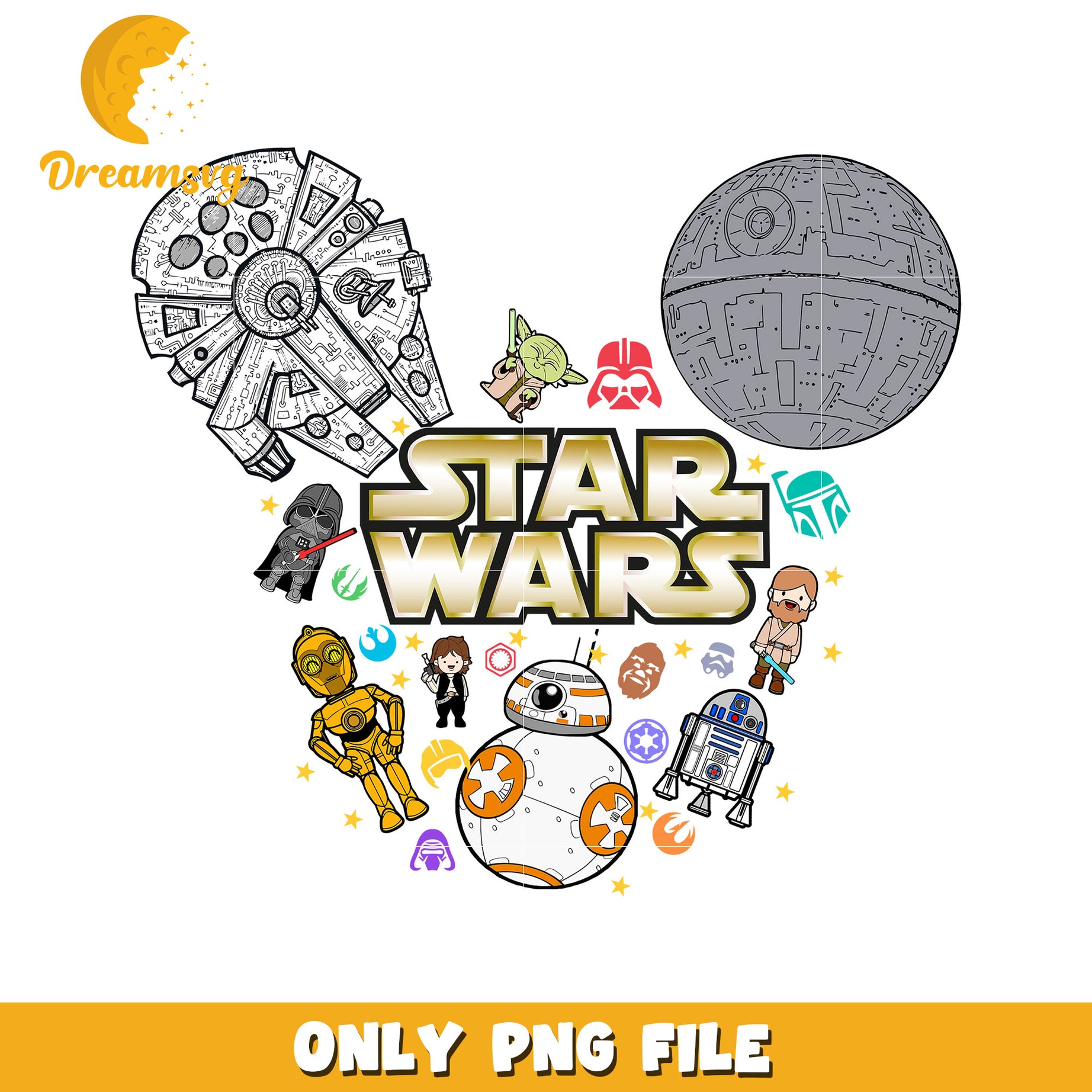 Star Wars PNG Sublimation Design