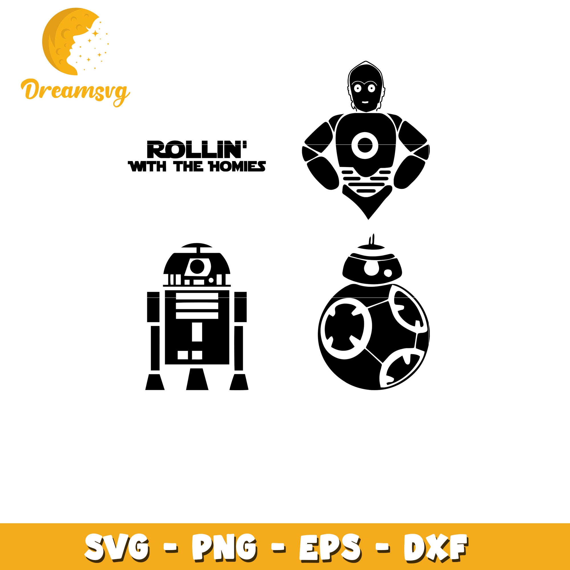 Rolin' with the homie bundle svg, star wars characters svg