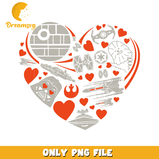 Star Wars Valentines PNG Heart Design