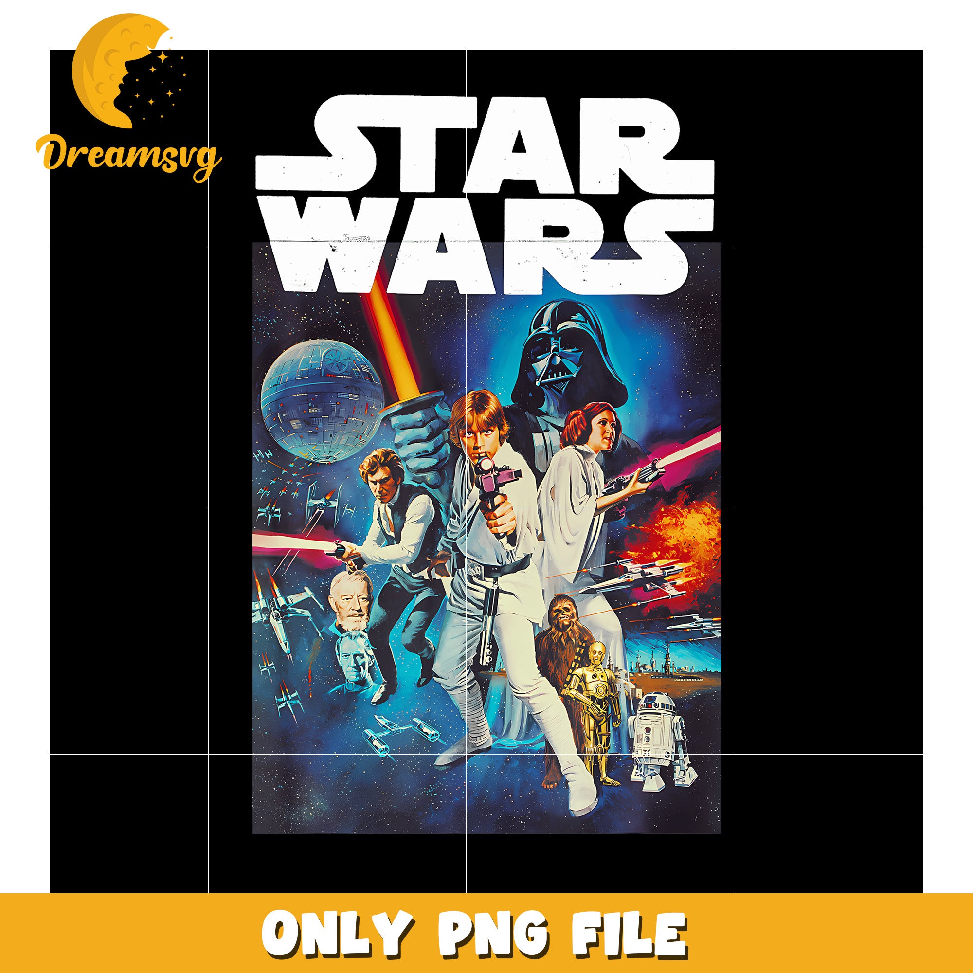 Star Wars Vintage Cast Poster png, funny quotes​​ png,  star wars png