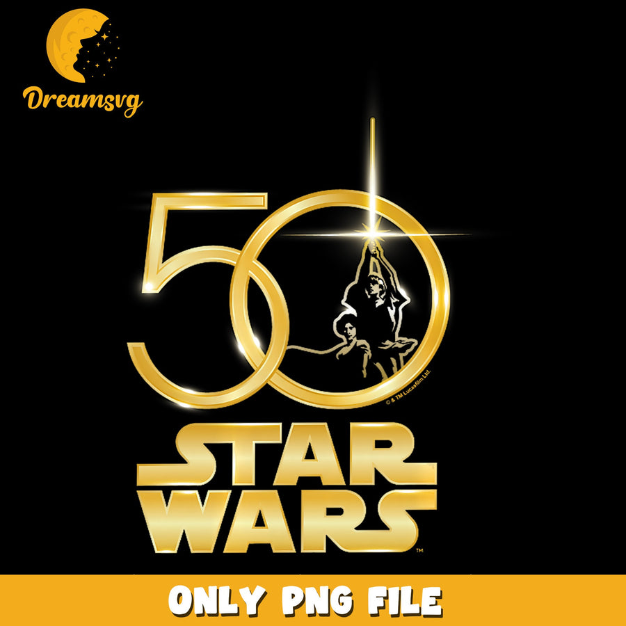 Star Wars 50th Anniversary PNG, Iconic Characters