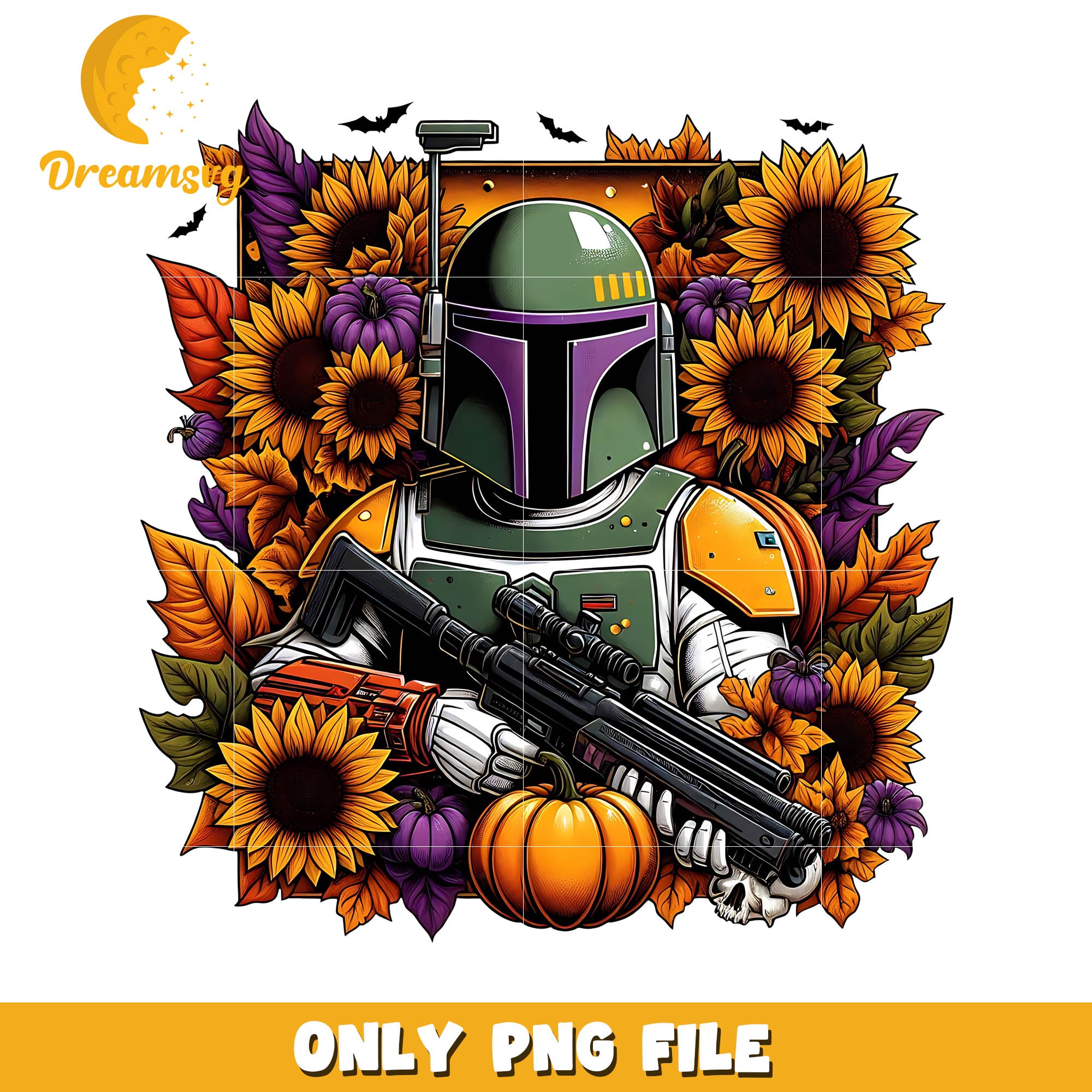 Star war sunflower halloween png, Disney halloween movie png