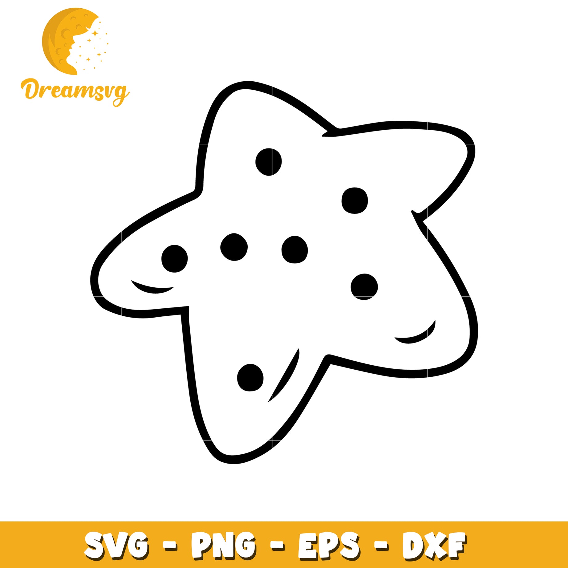 Starfish Cookie SVG Cut File