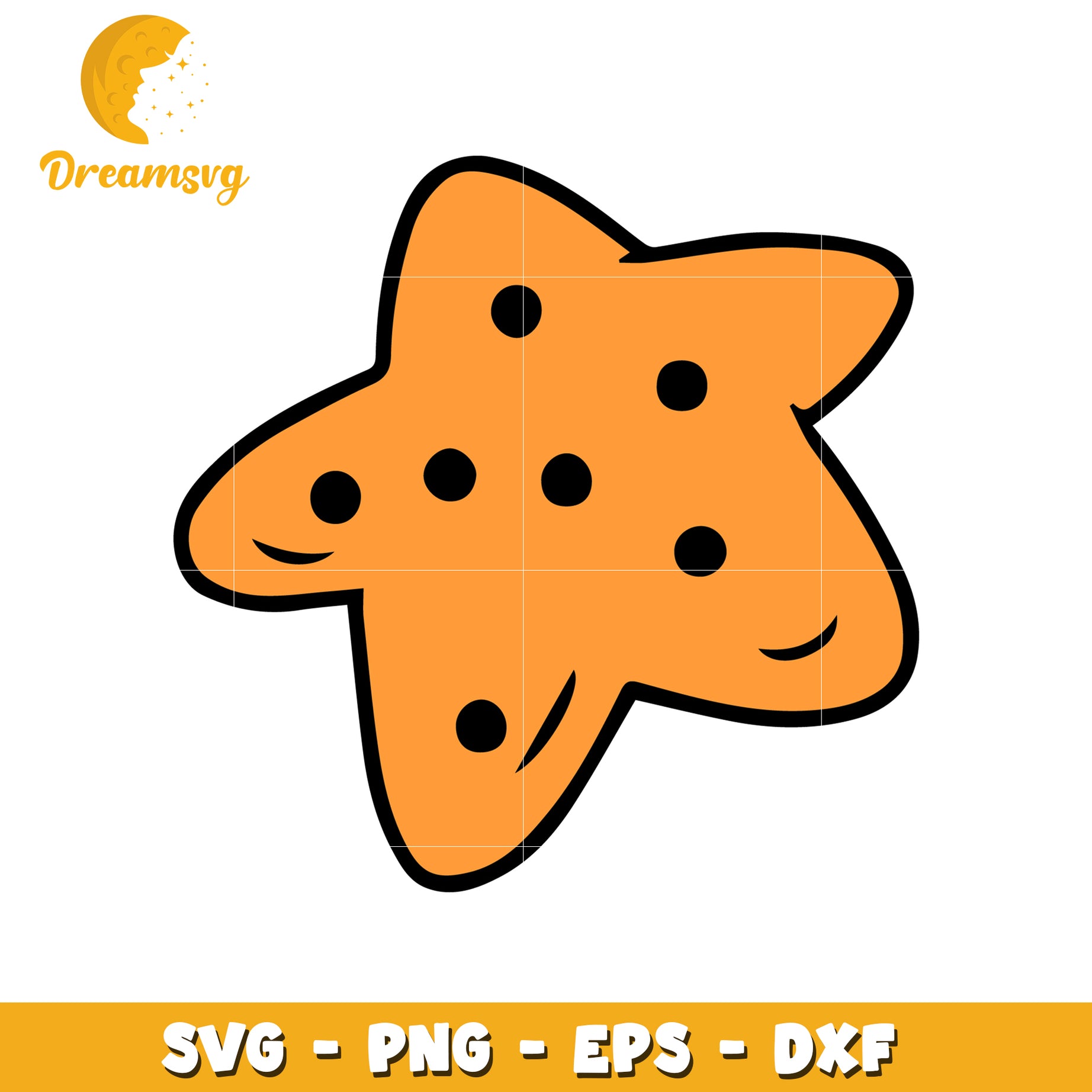 Starfish Cookie SVG PNG EPS DXF Cut File