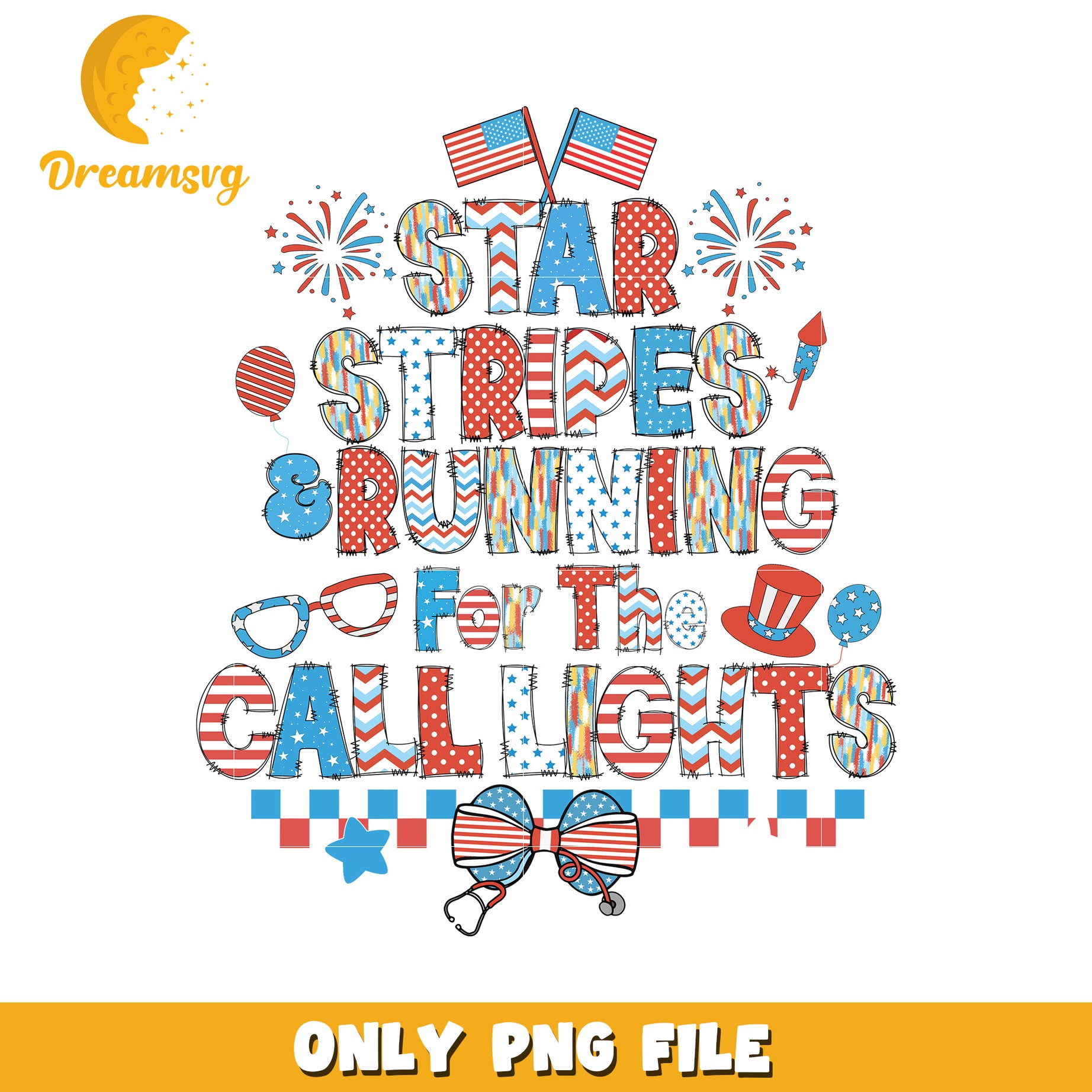 Star stripes and running for the all right png, usa flag stripes png