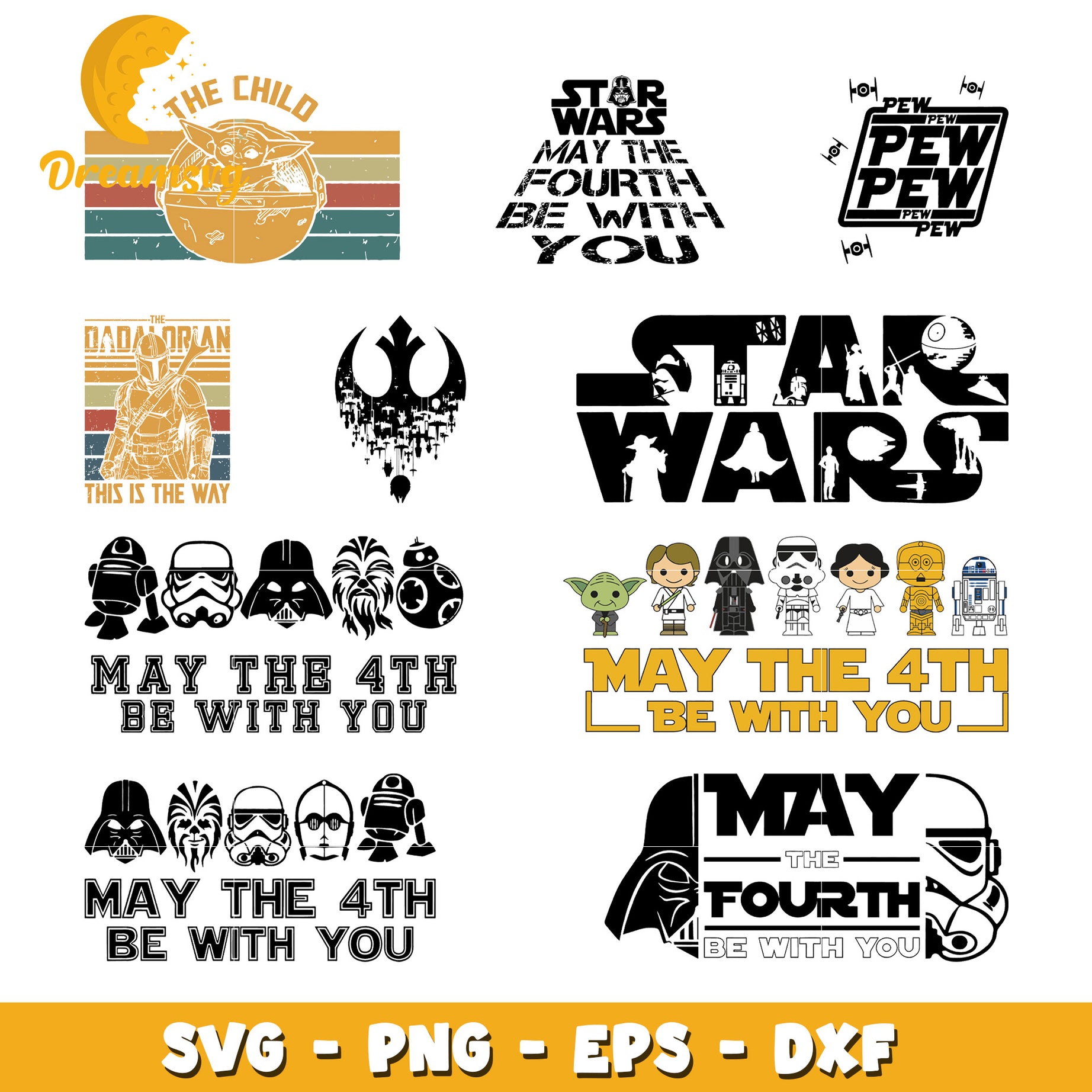 Star wars may the 4th be with you bundle svg, Star wars svg