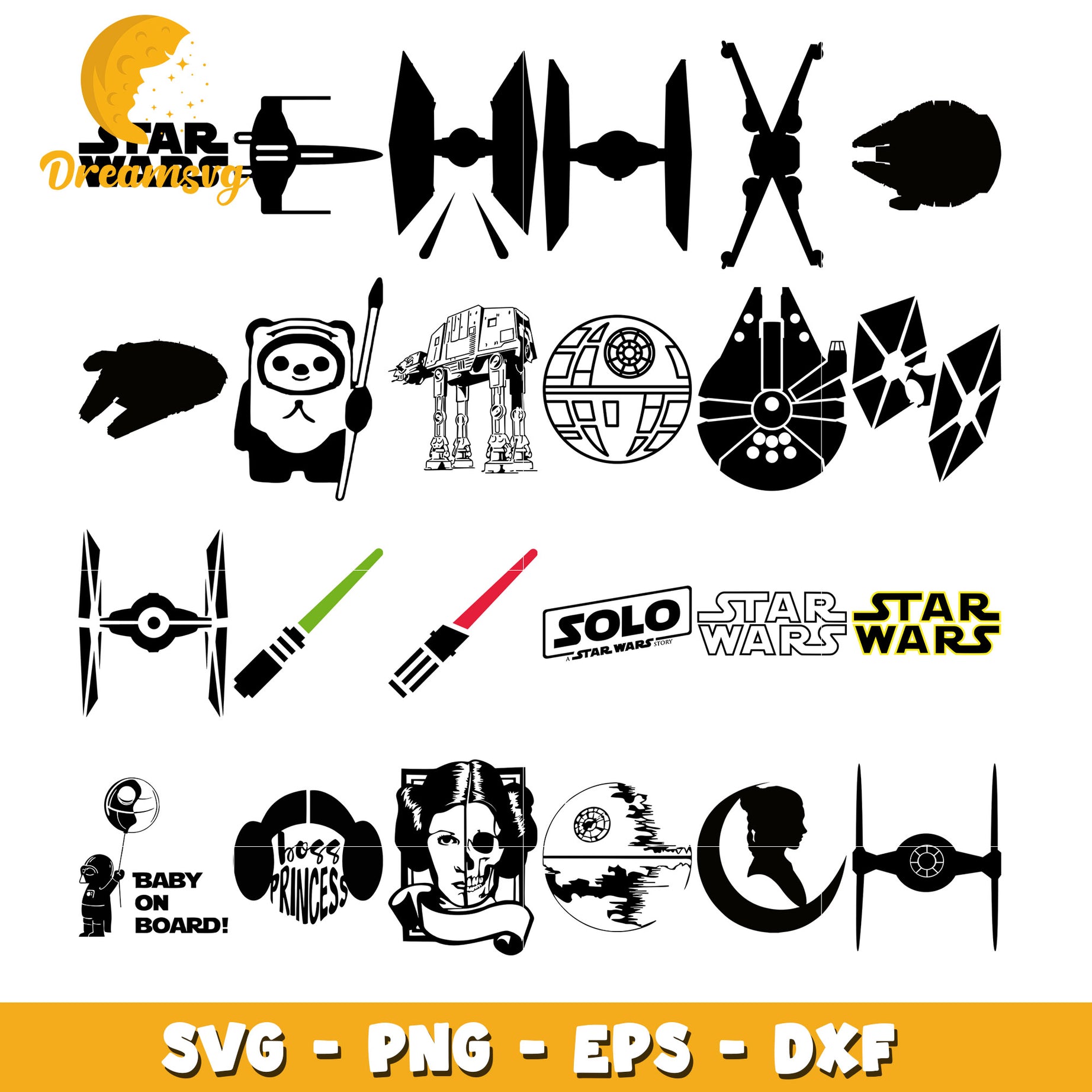 Star wars baby on board bundle svg, star wars rebels svg